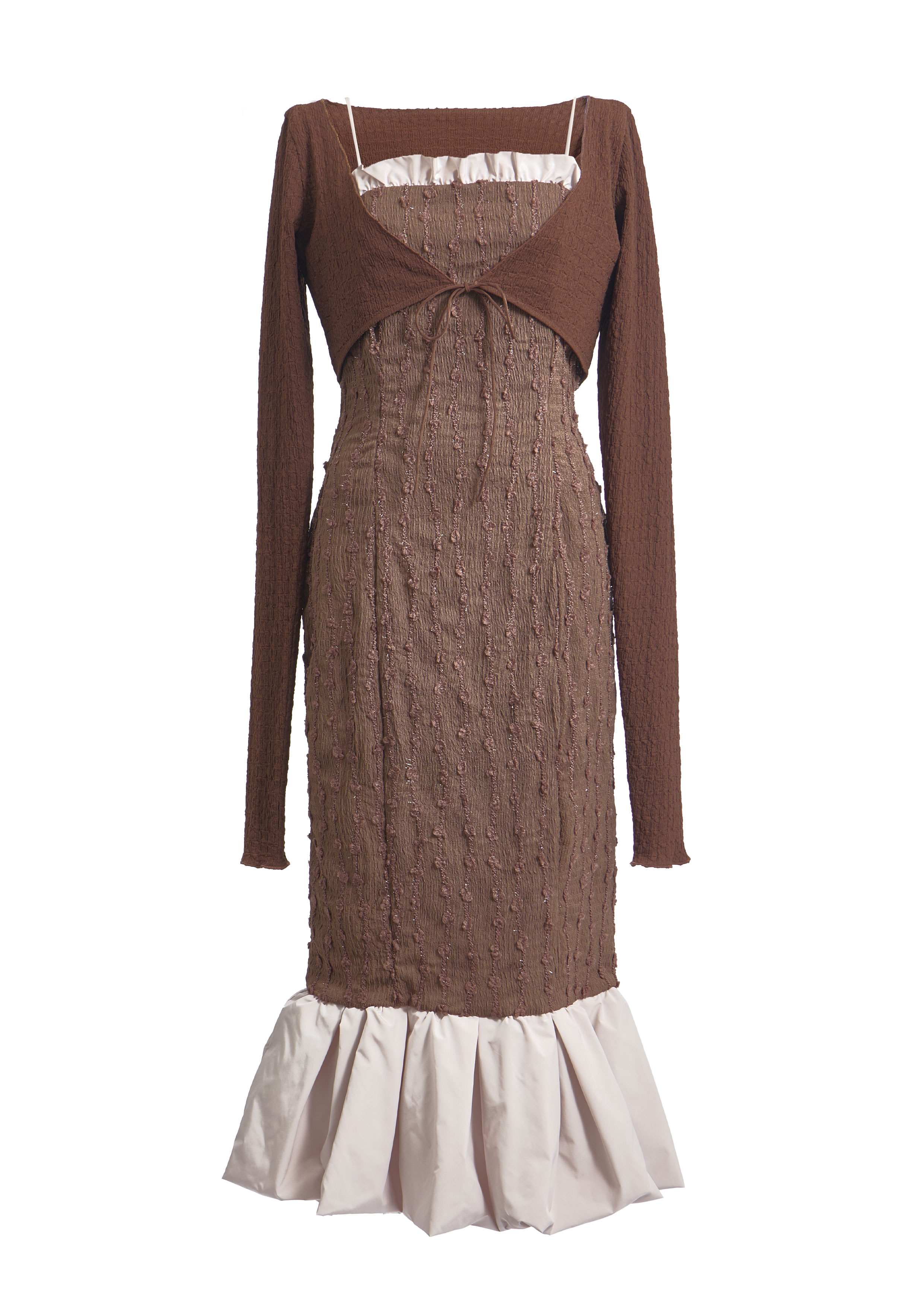 Whip Frill Fringe Dress Set