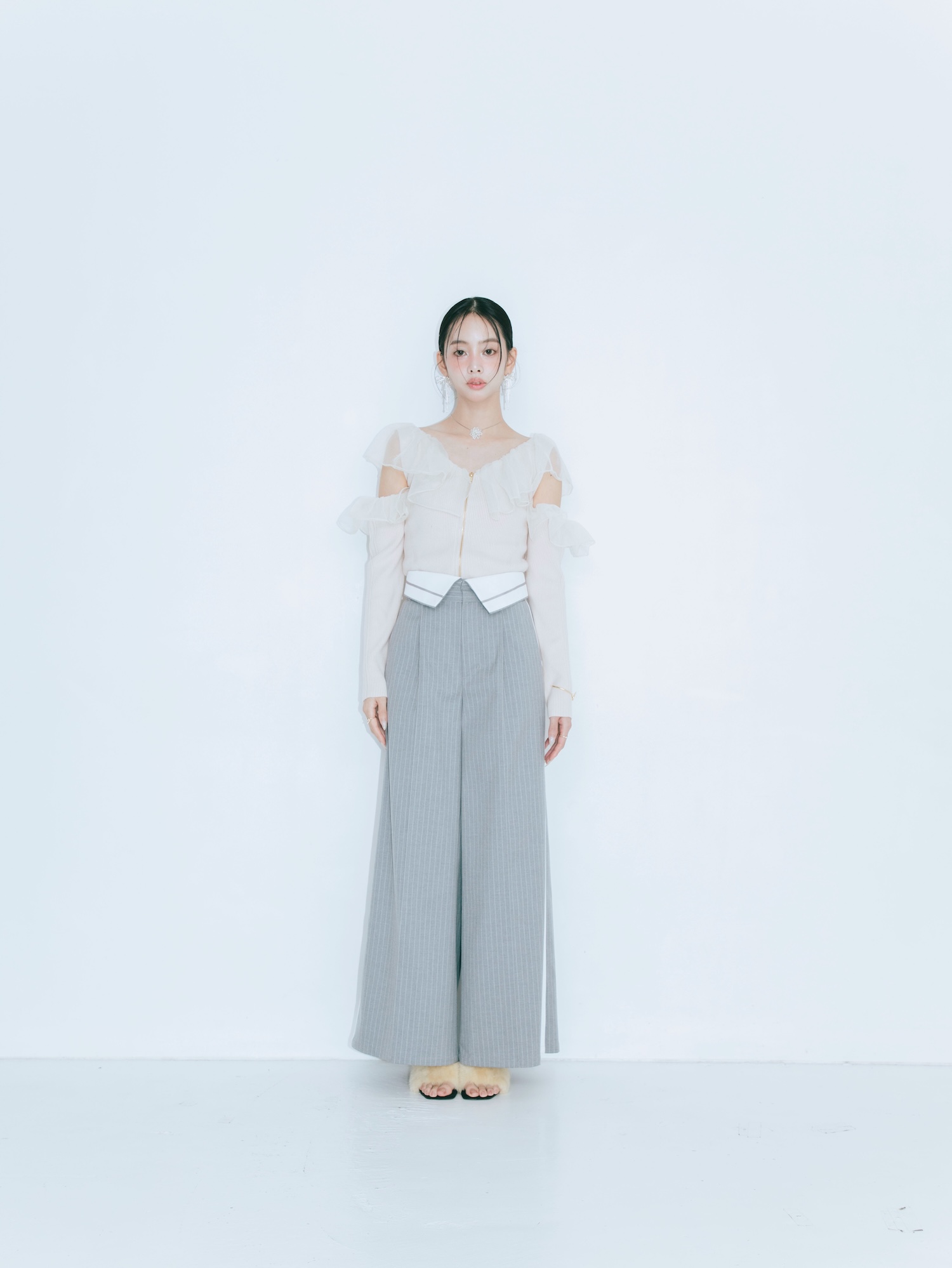 【JOUR by Crayme,】Flap Line Wide Pants