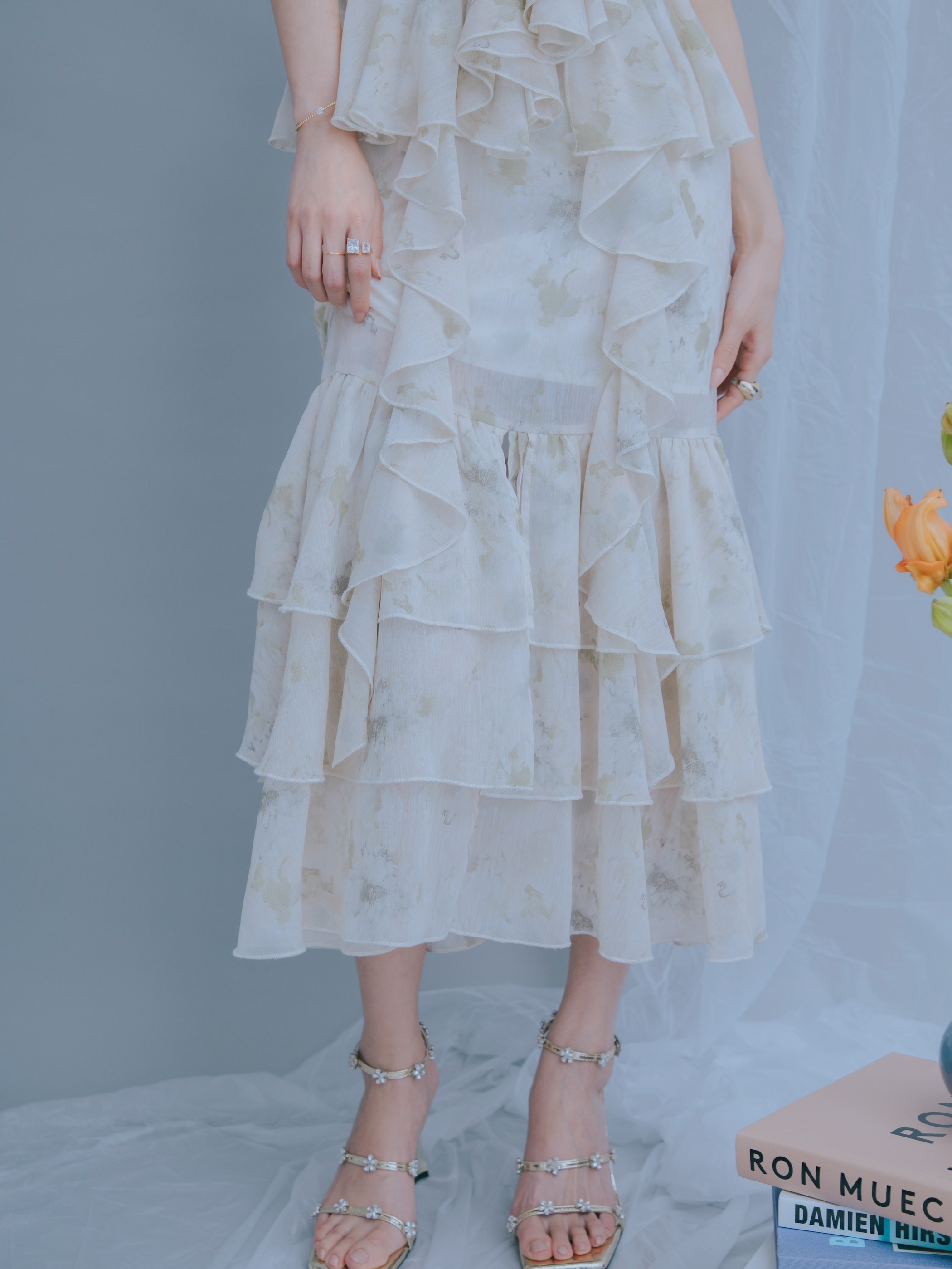 Watercolor Ruffle Dress