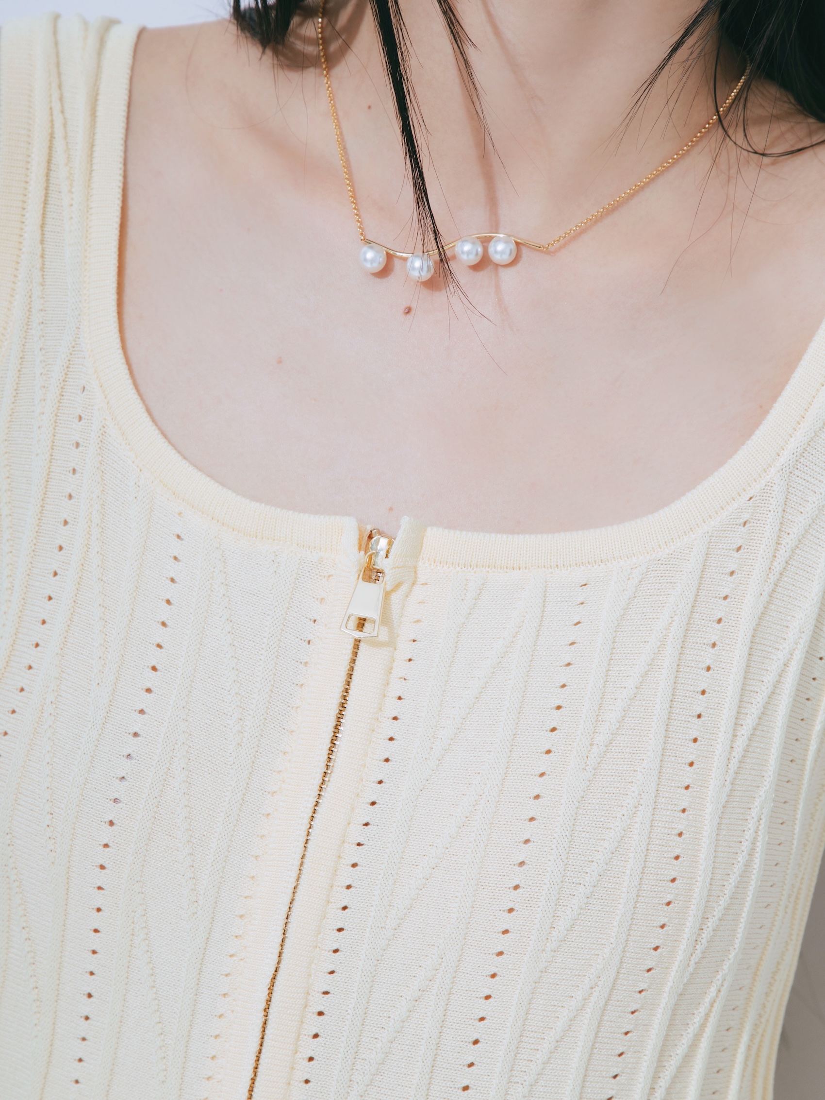 【JOUR by Crayme,】Emboss Peplum Knit