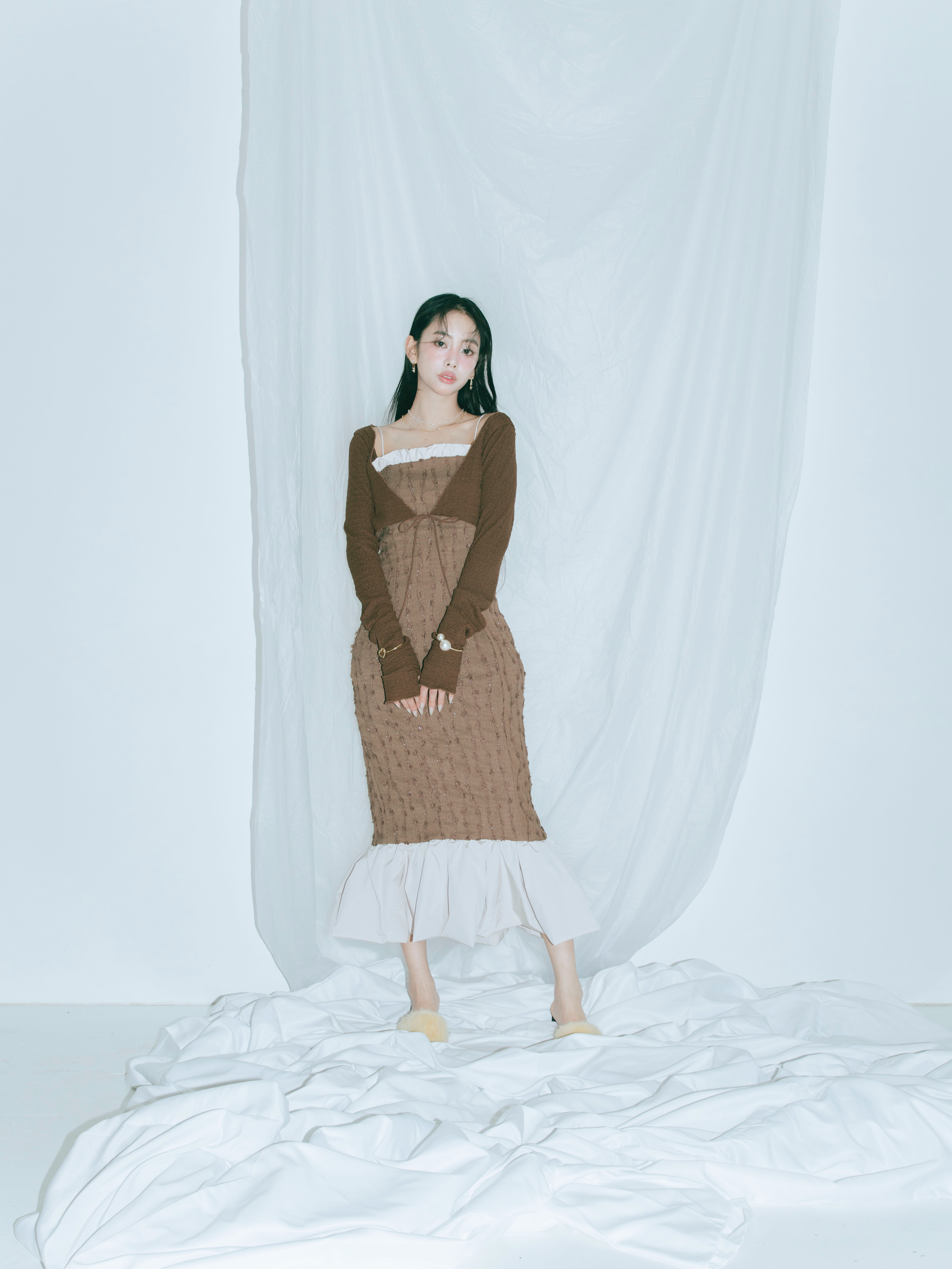 Whip Frill Fringe Dress Set