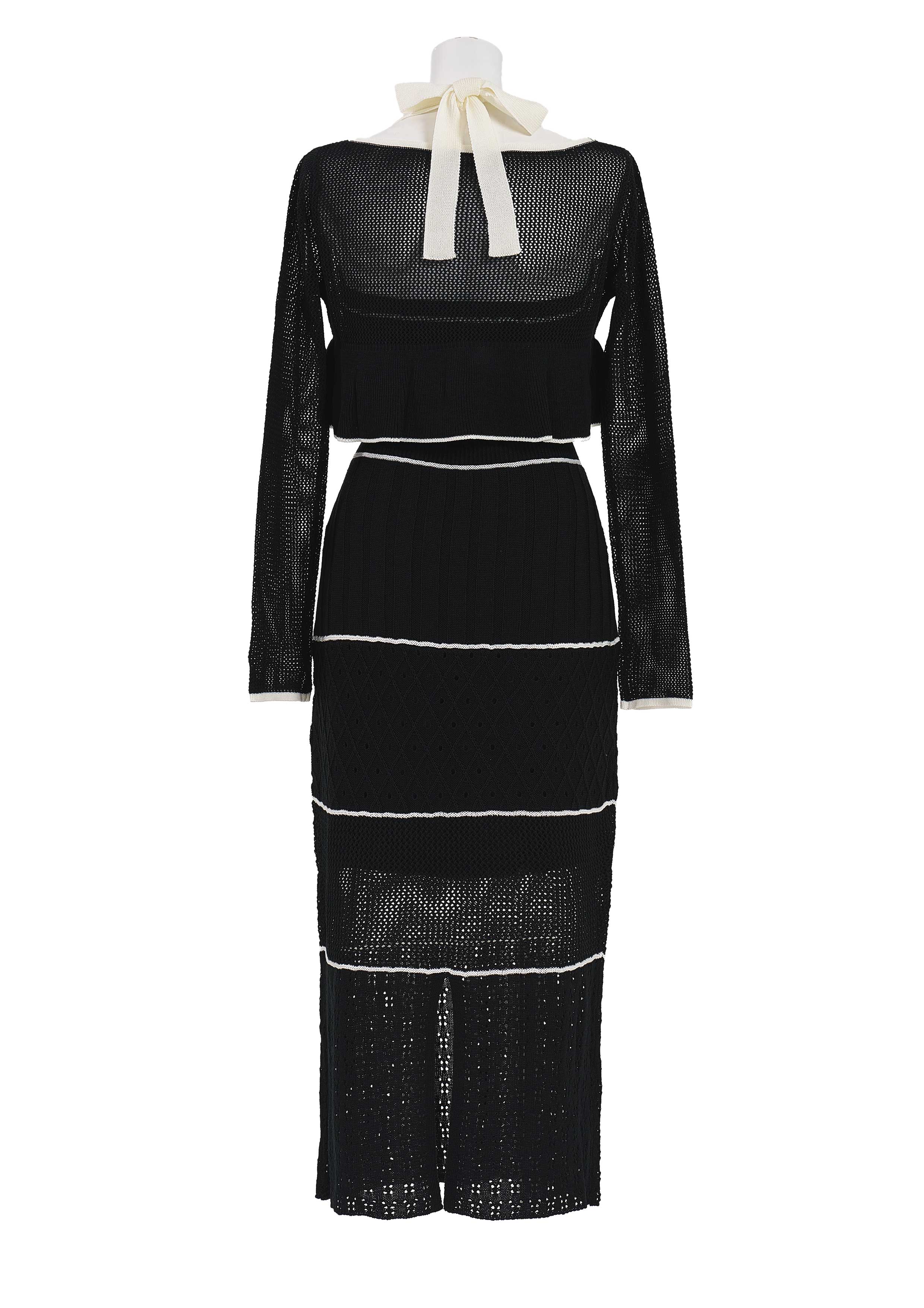 【JOUR by Crayme,】Crochet Knit Dress Set