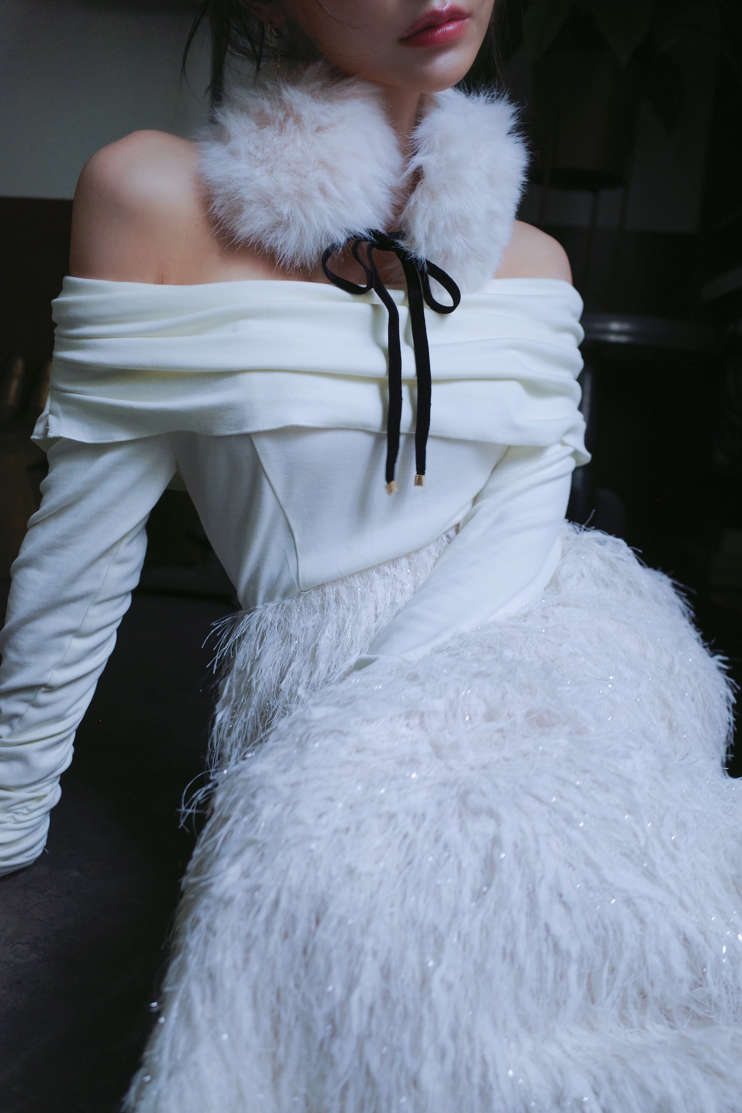 Volume Feather Dress