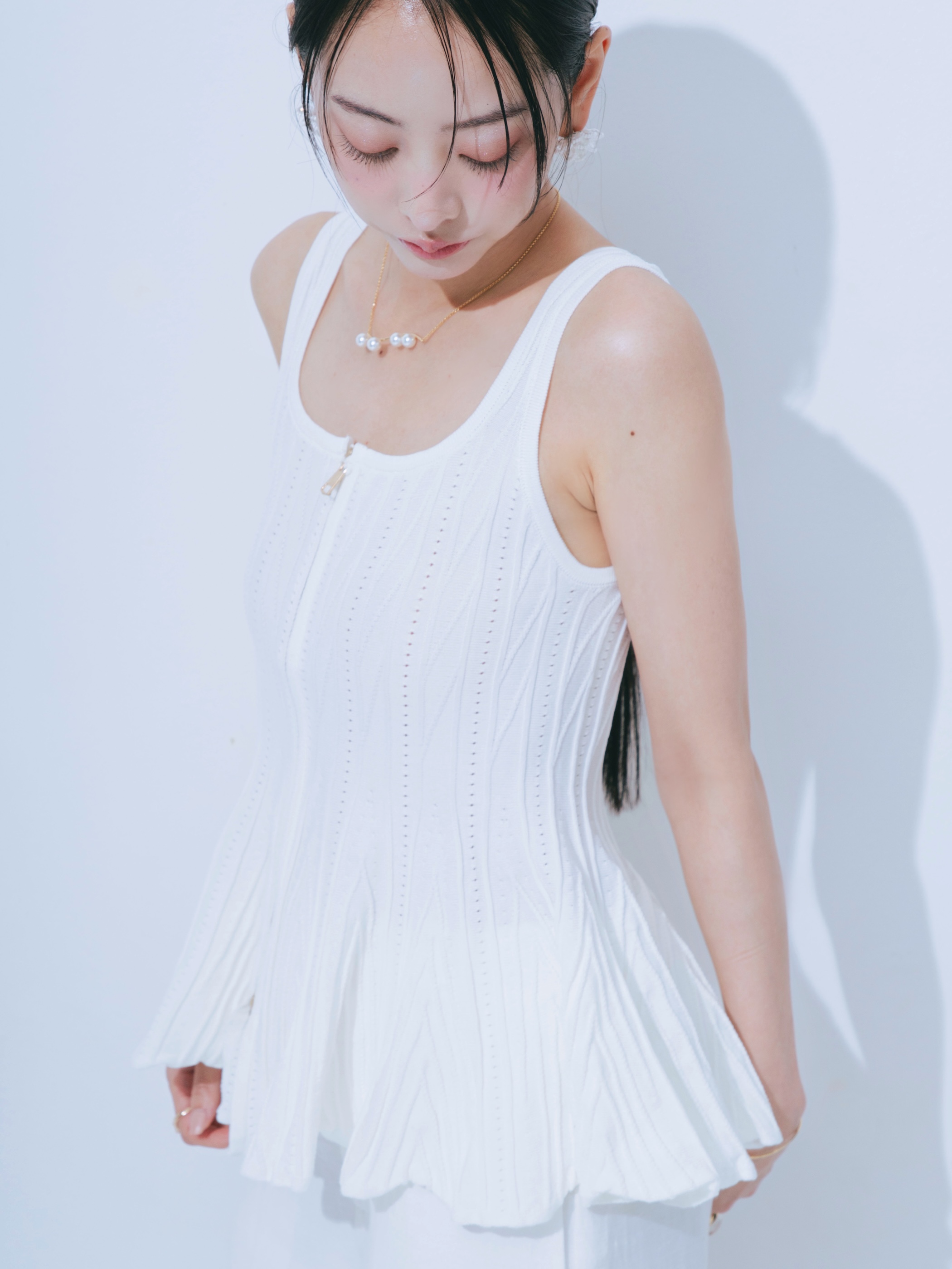 【JOUR by Crayme,】Emboss Peplum Knit