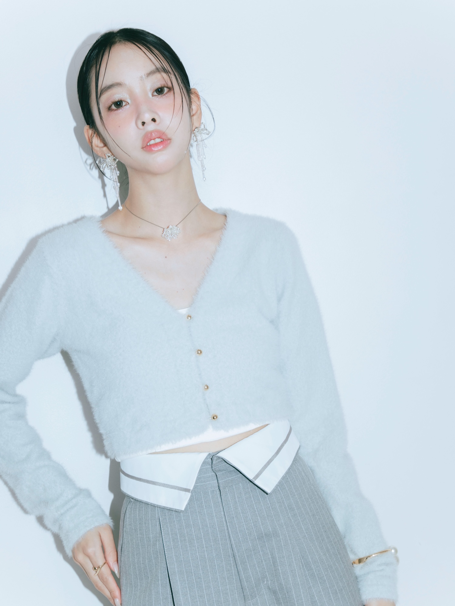 【JOUR by Crayme,】Fringe Peplum Cardigan