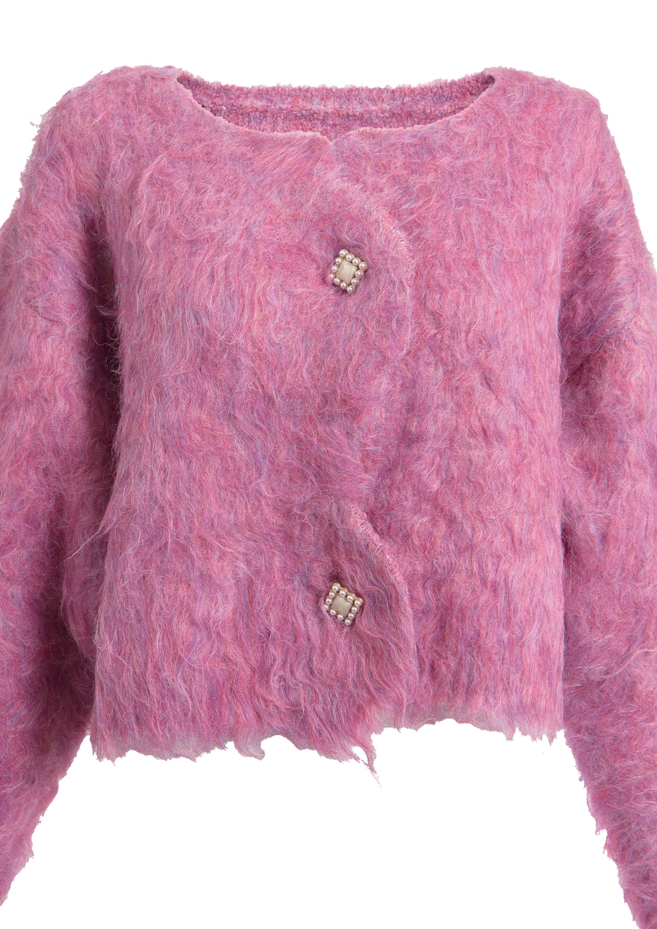 Scallop Shaggy Knit Cardigan