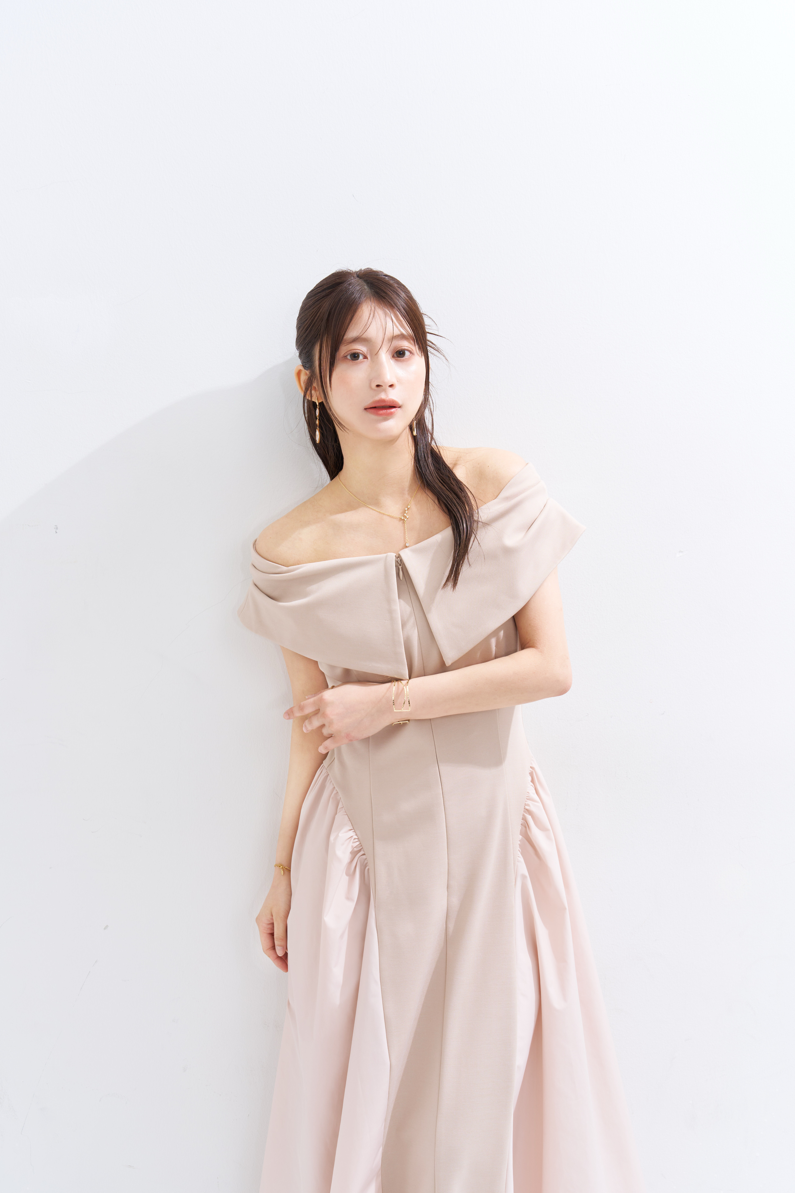 【JOUR by Crayme,】Ribbon Collar Dual Dress