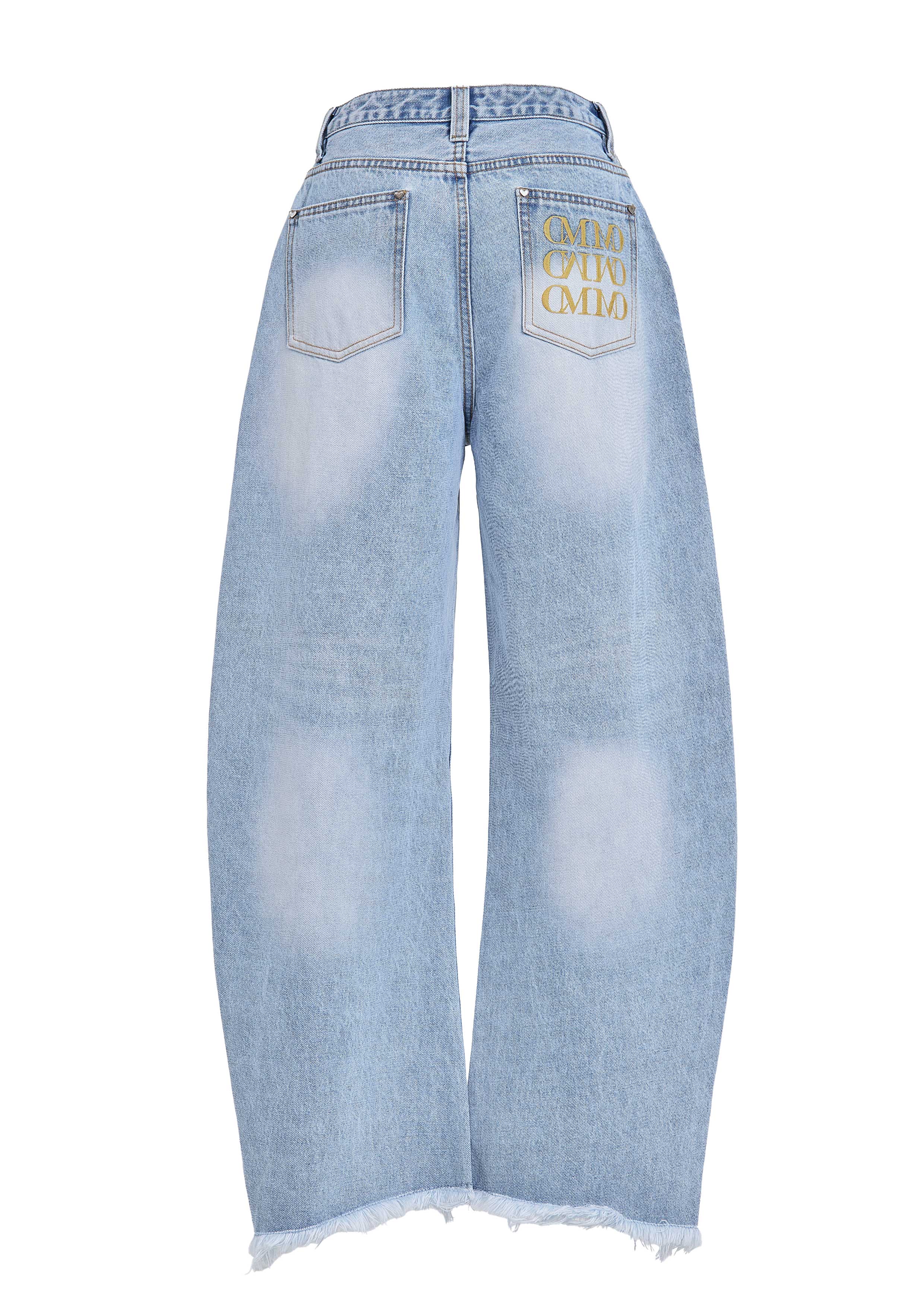 Slit Barrel Denim Pants