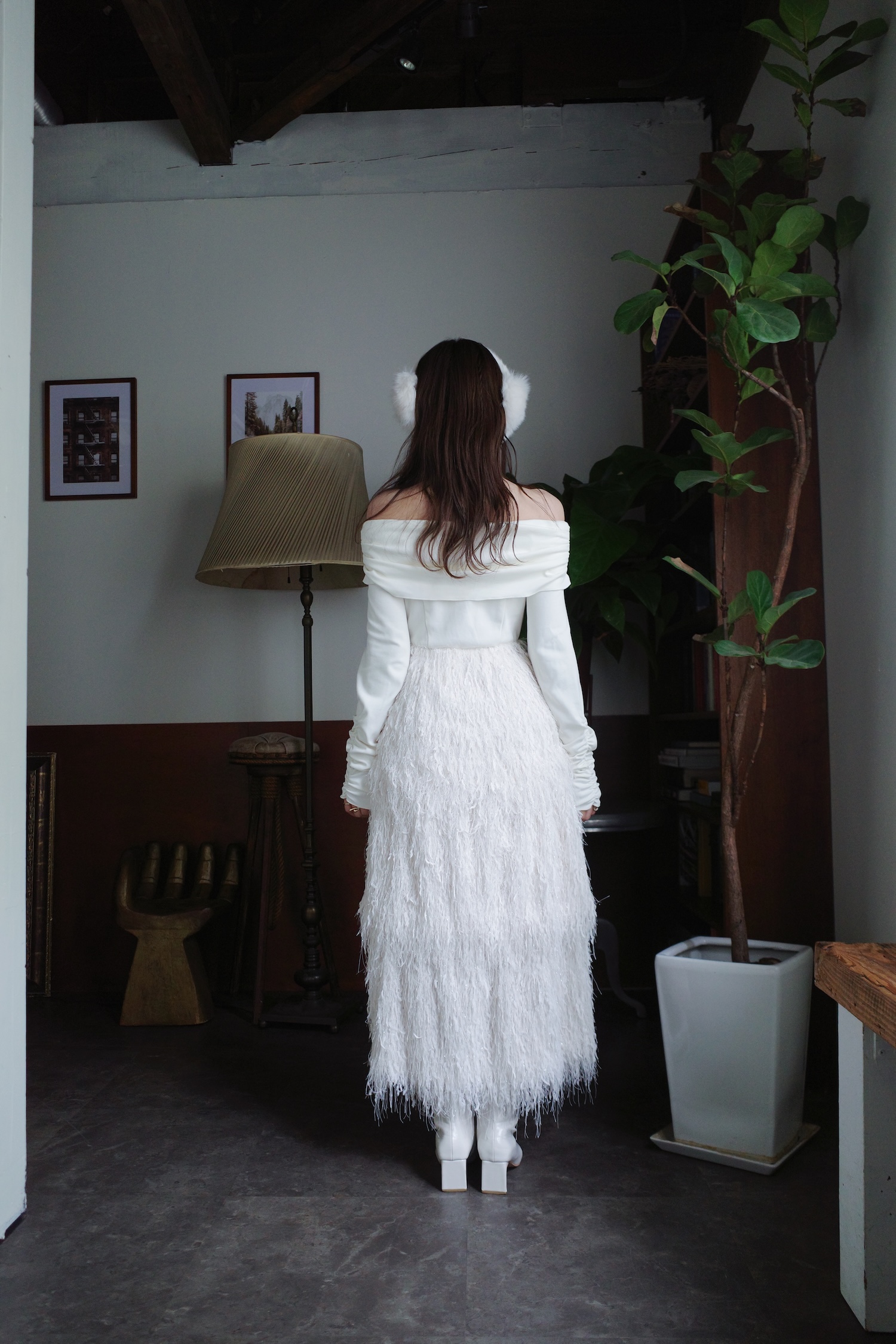 Volume Feather Dress