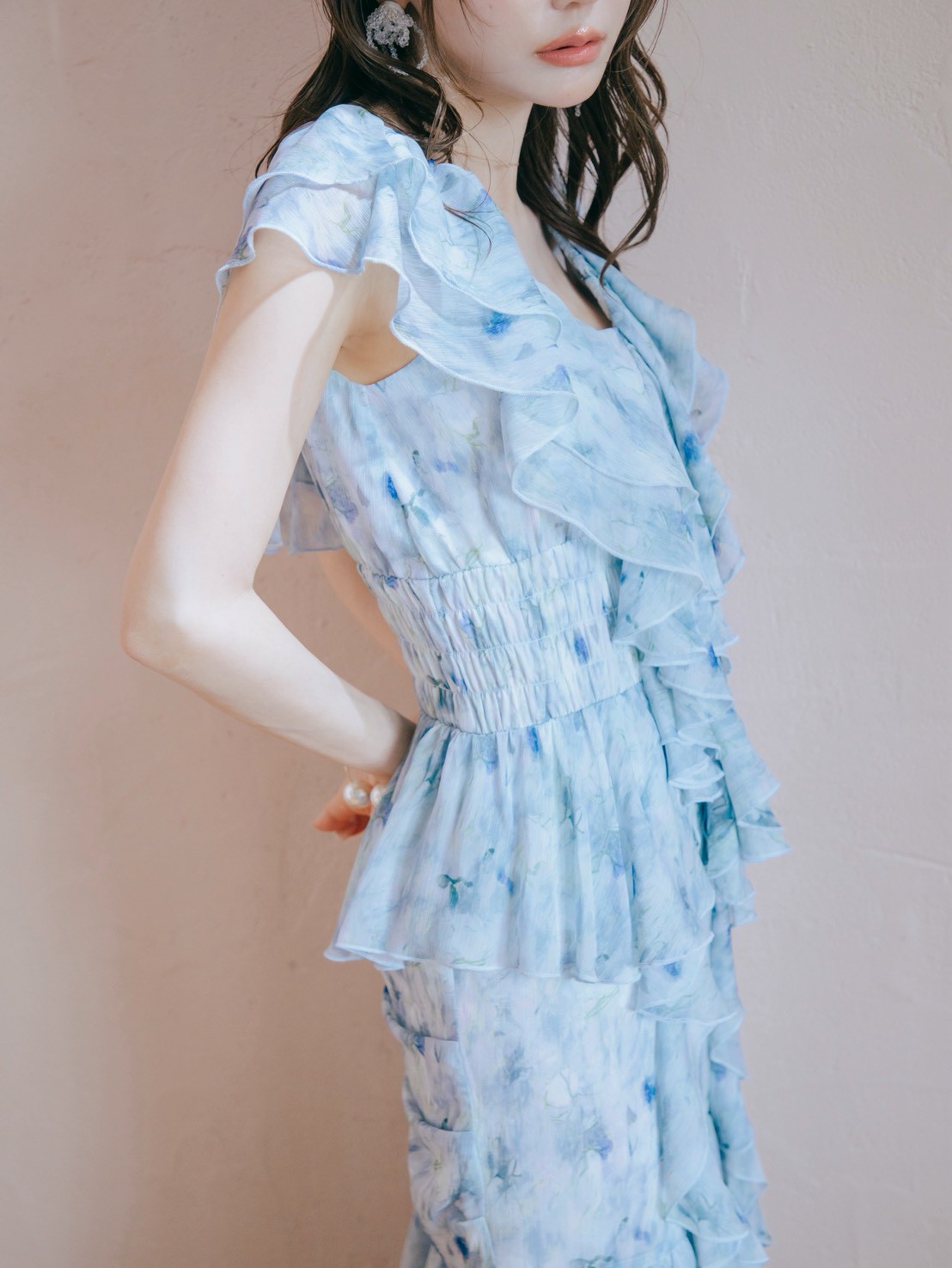 Watercolor Ruffle Dress