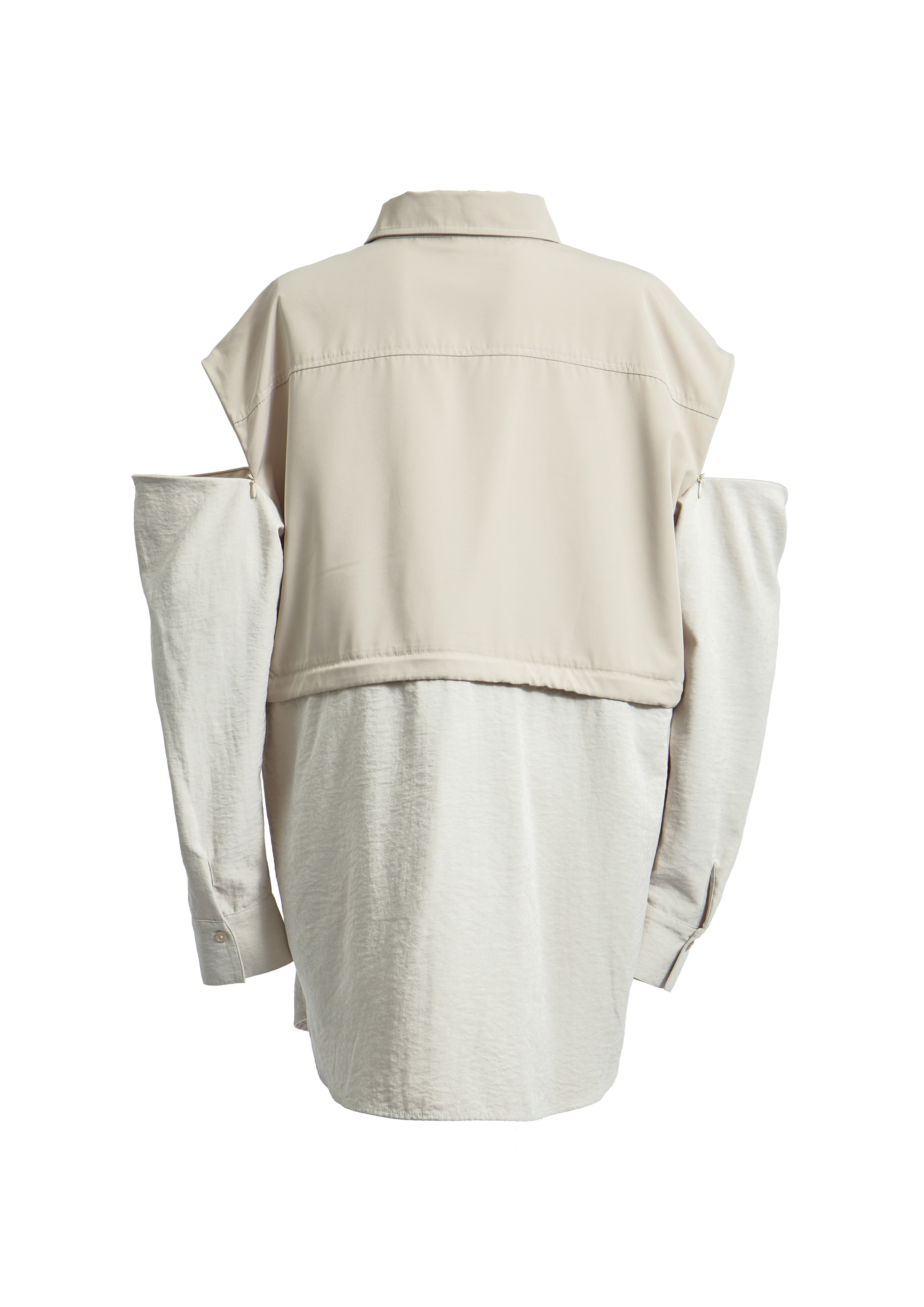 【JOUR by Crayme,】2way Slit Mix Shirt