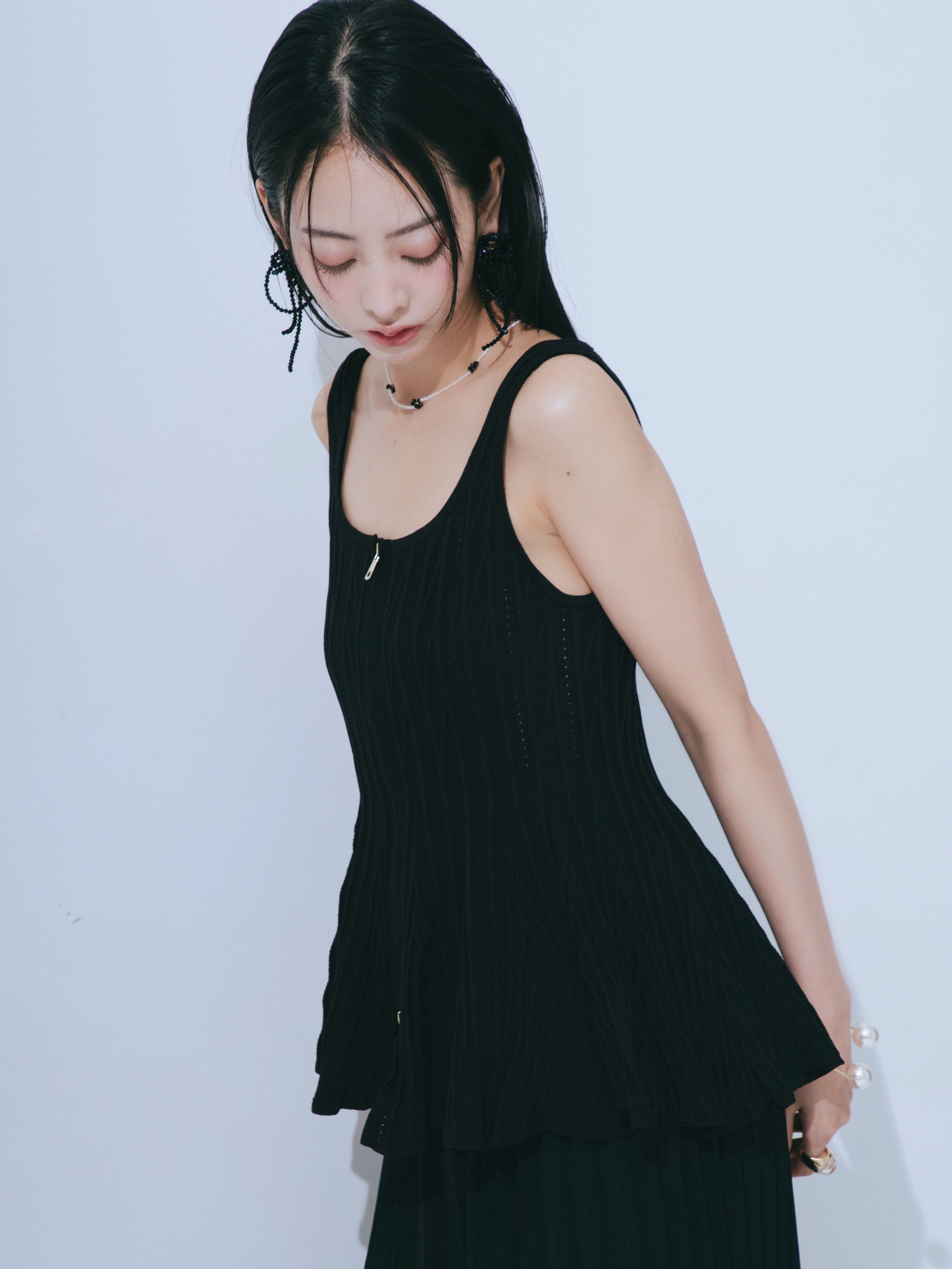 【JOUR by Crayme,】Emboss Peplum Knit