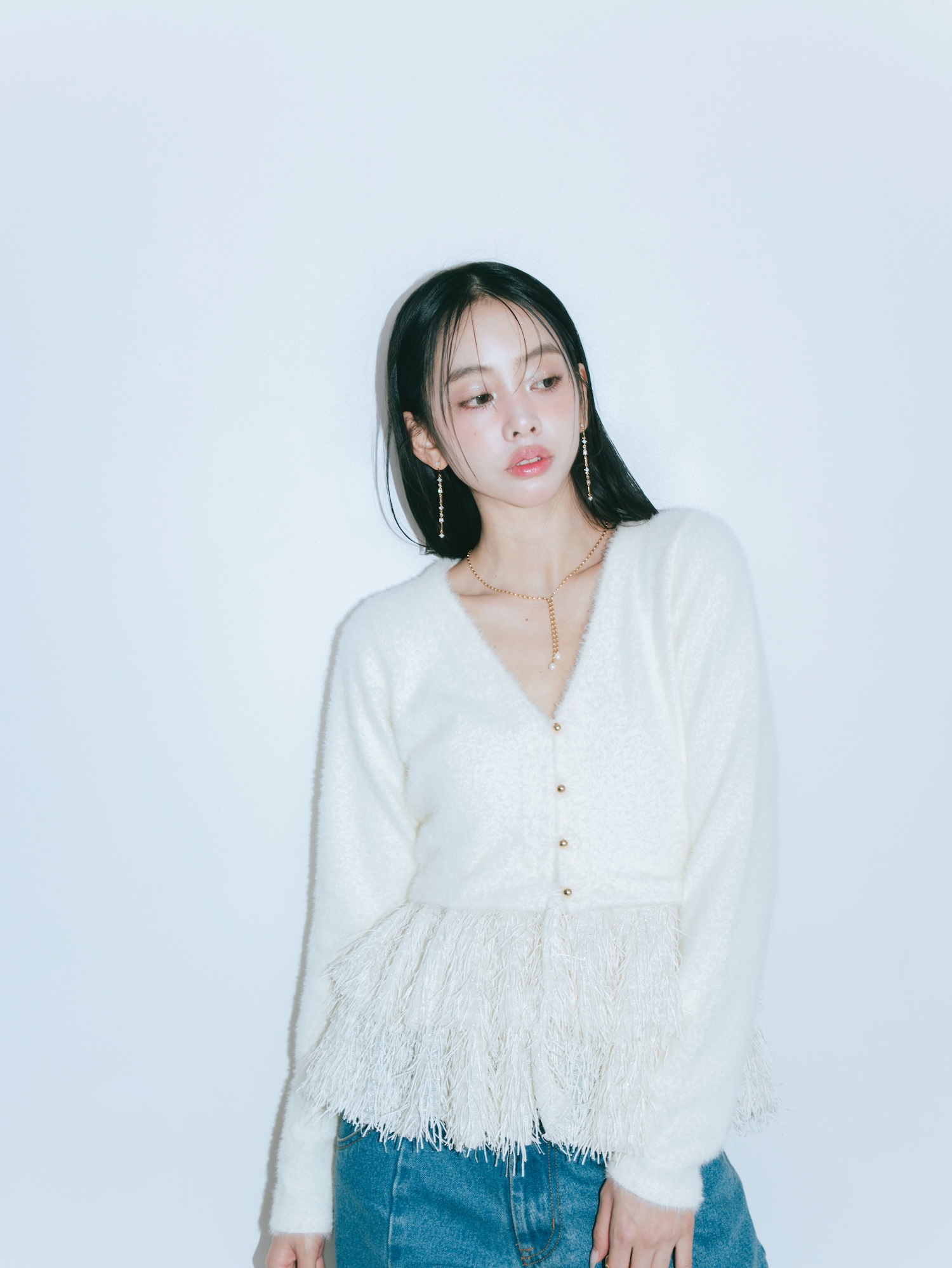 【JOUR by Crayme,】Fringe Peplum Cardigan