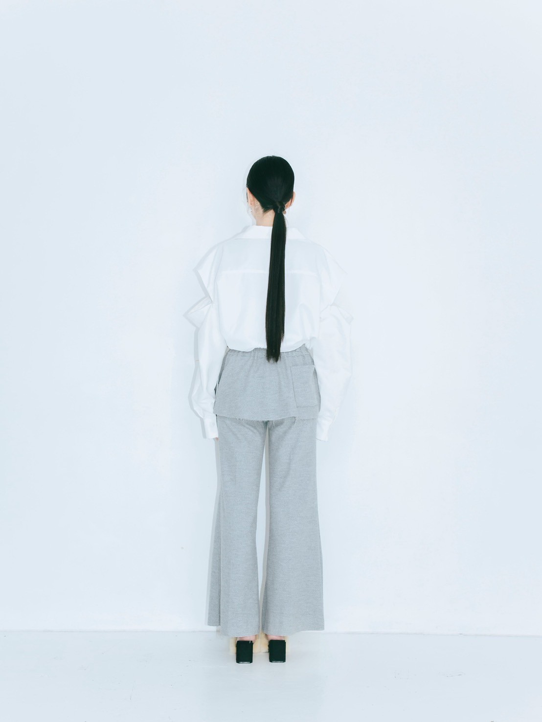 【JOUR by Crayme,】2way Slit Mix Shirt