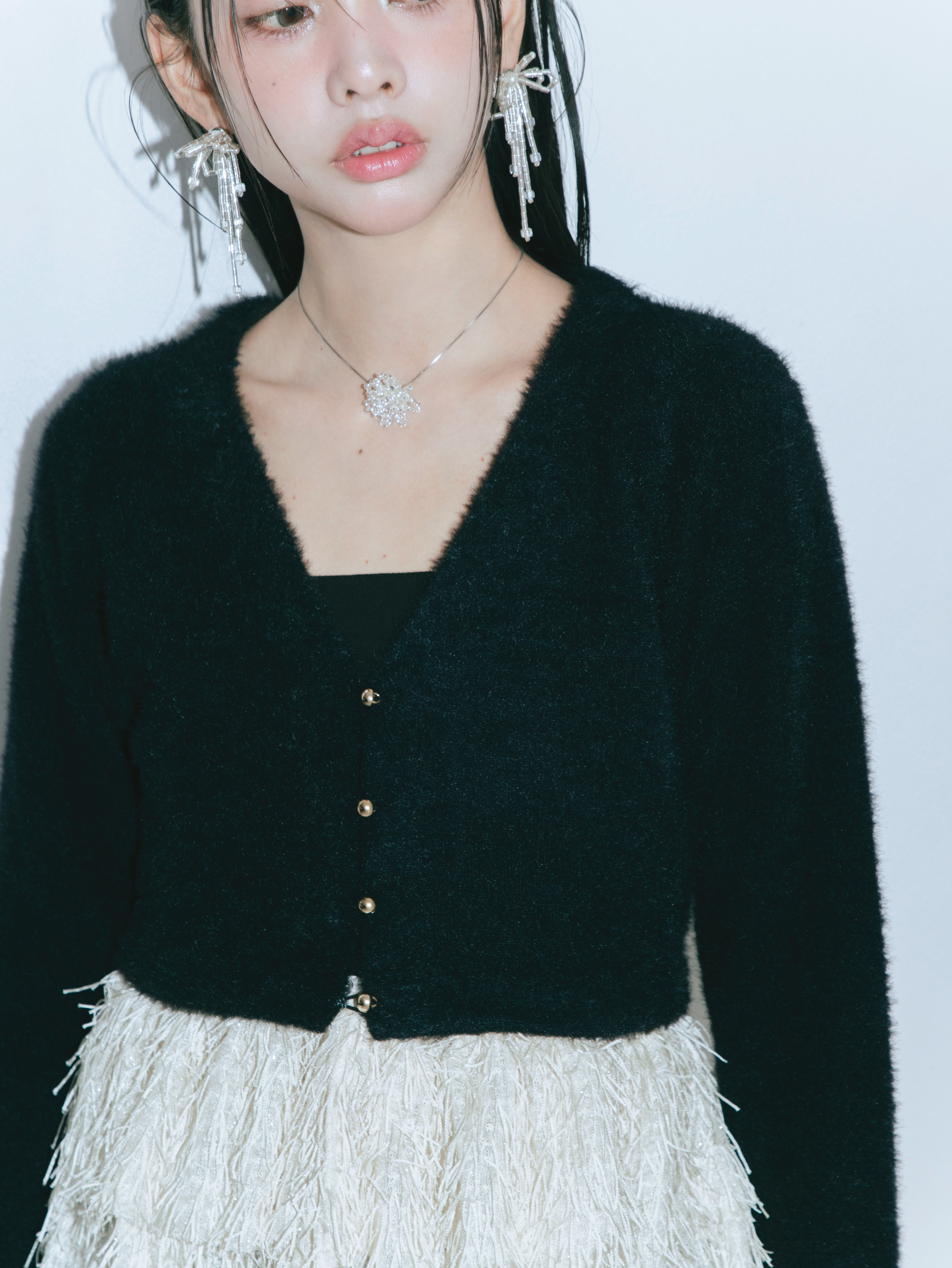 【JOUR by Crayme,】Fringe Peplum Cardigan