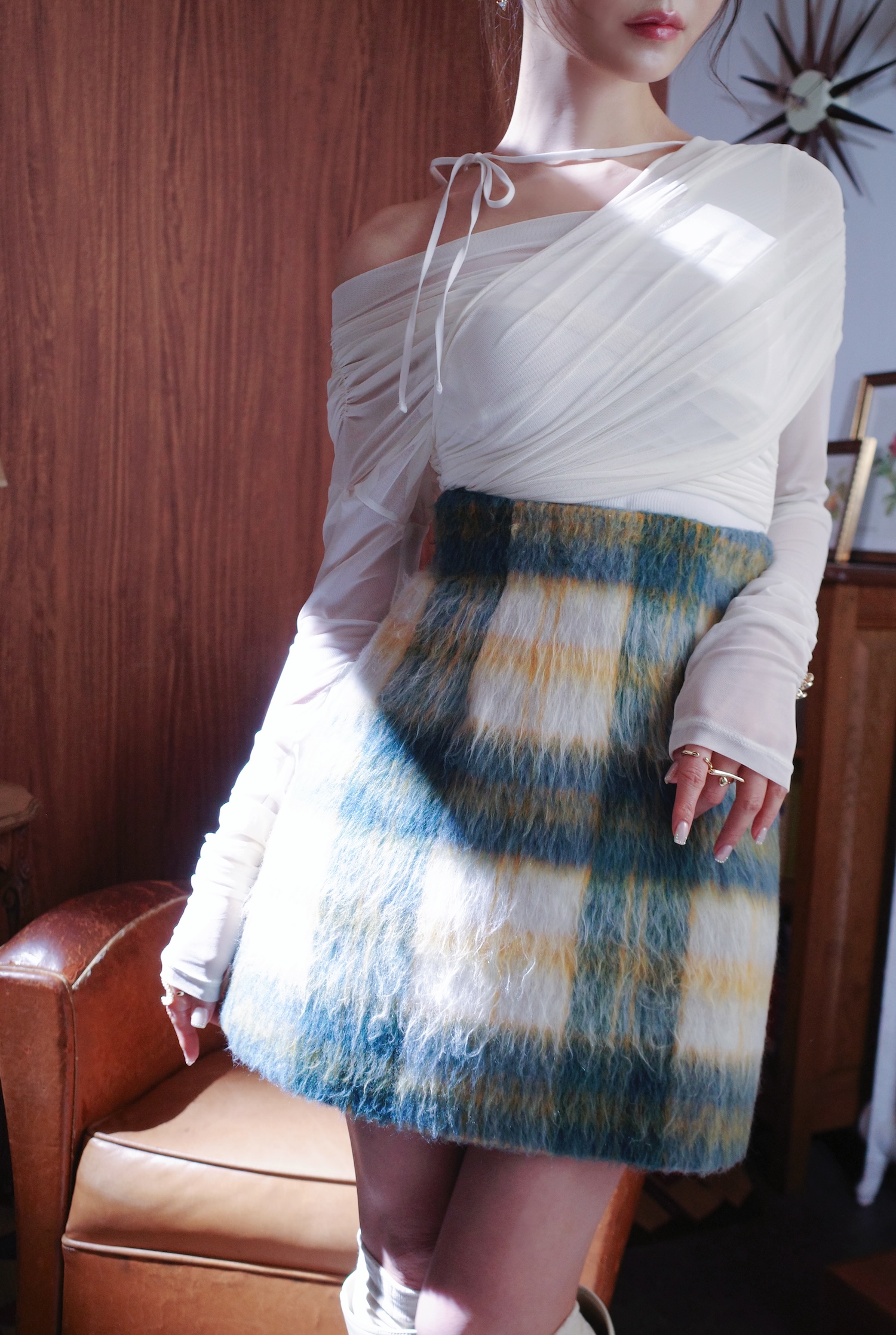 Side Whip Mini Skirt