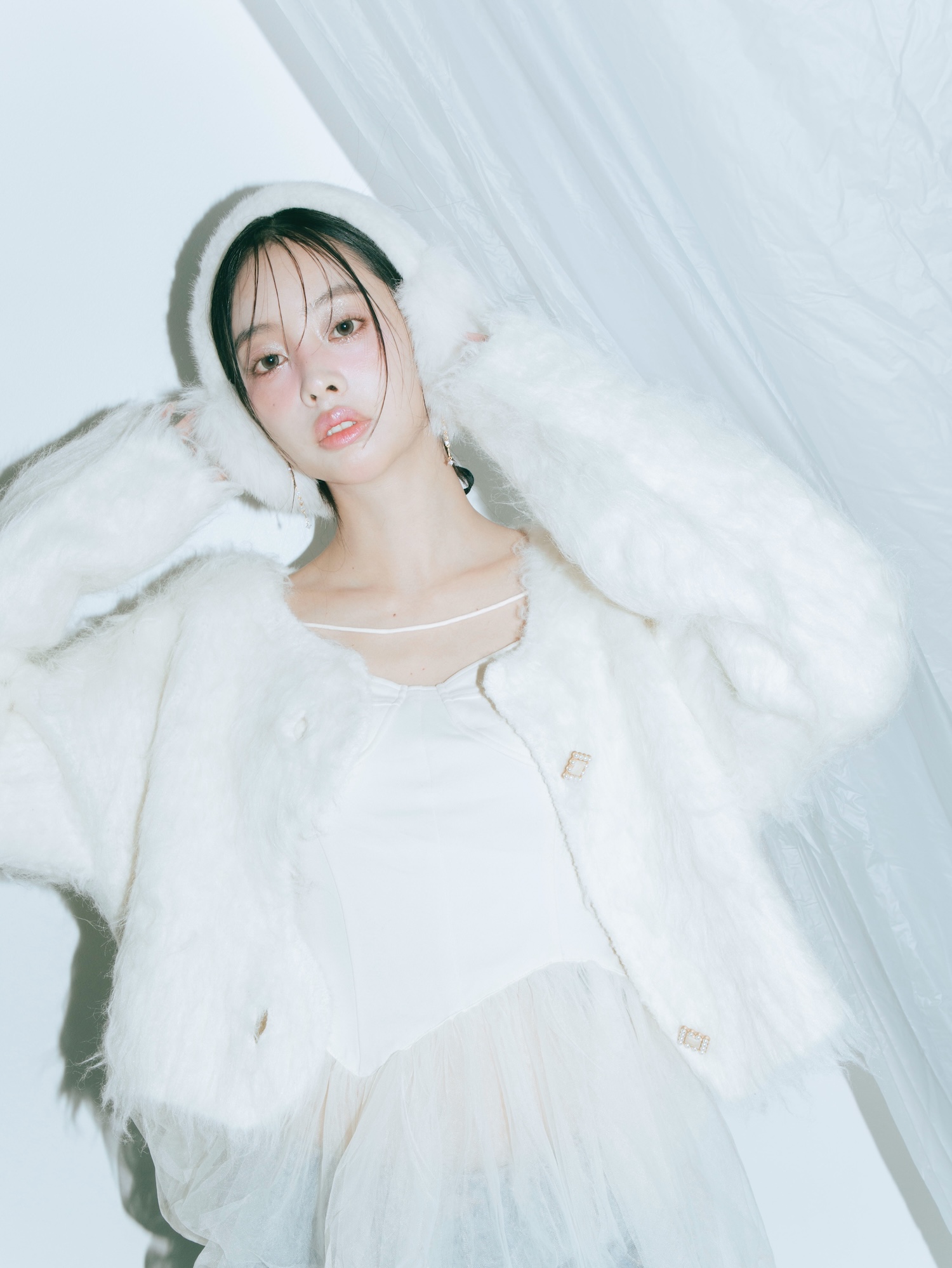 Scallop Shaggy Knit Cardigan