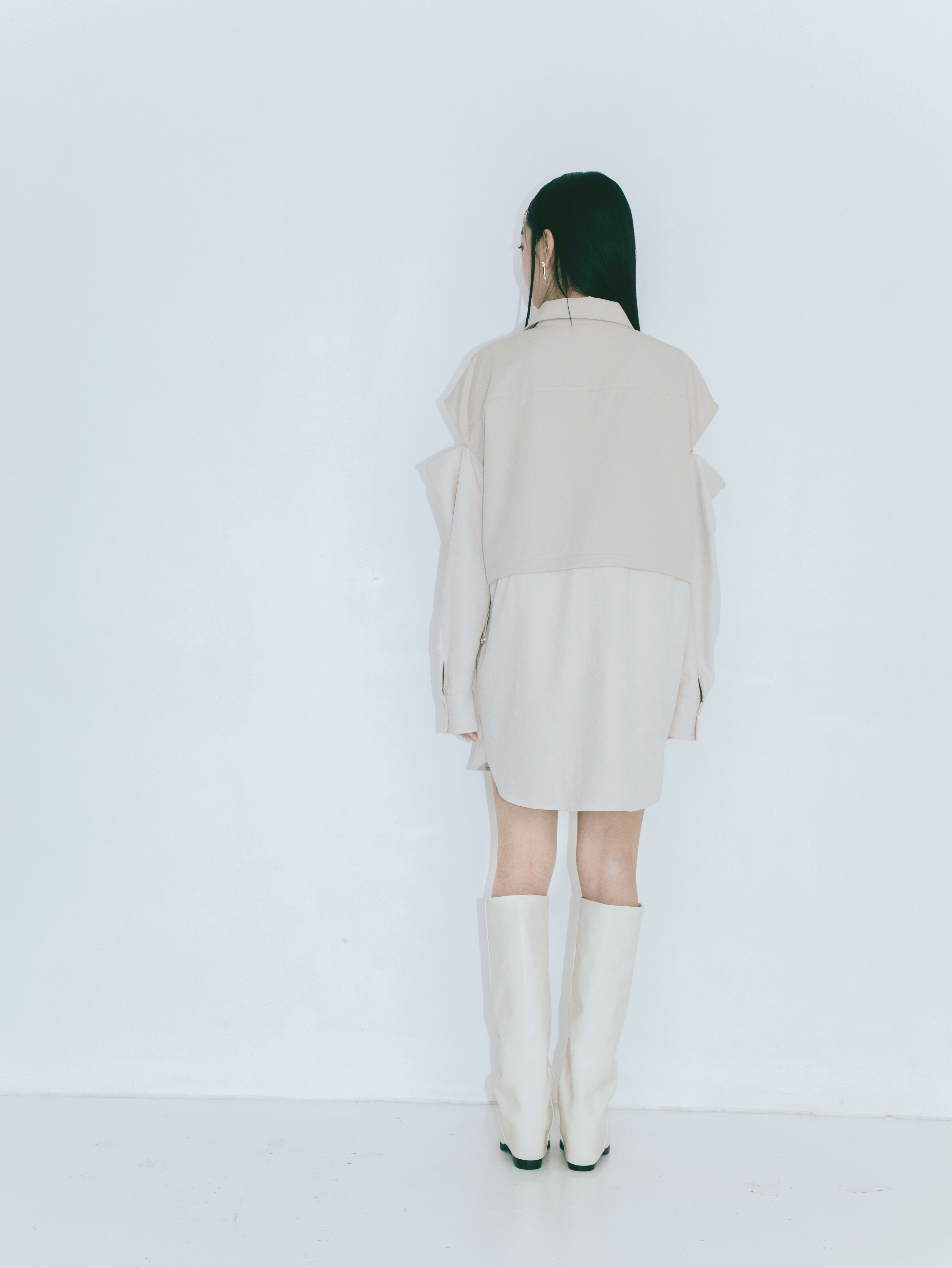 【JOUR by Crayme,】2way Slit Mix Shirt