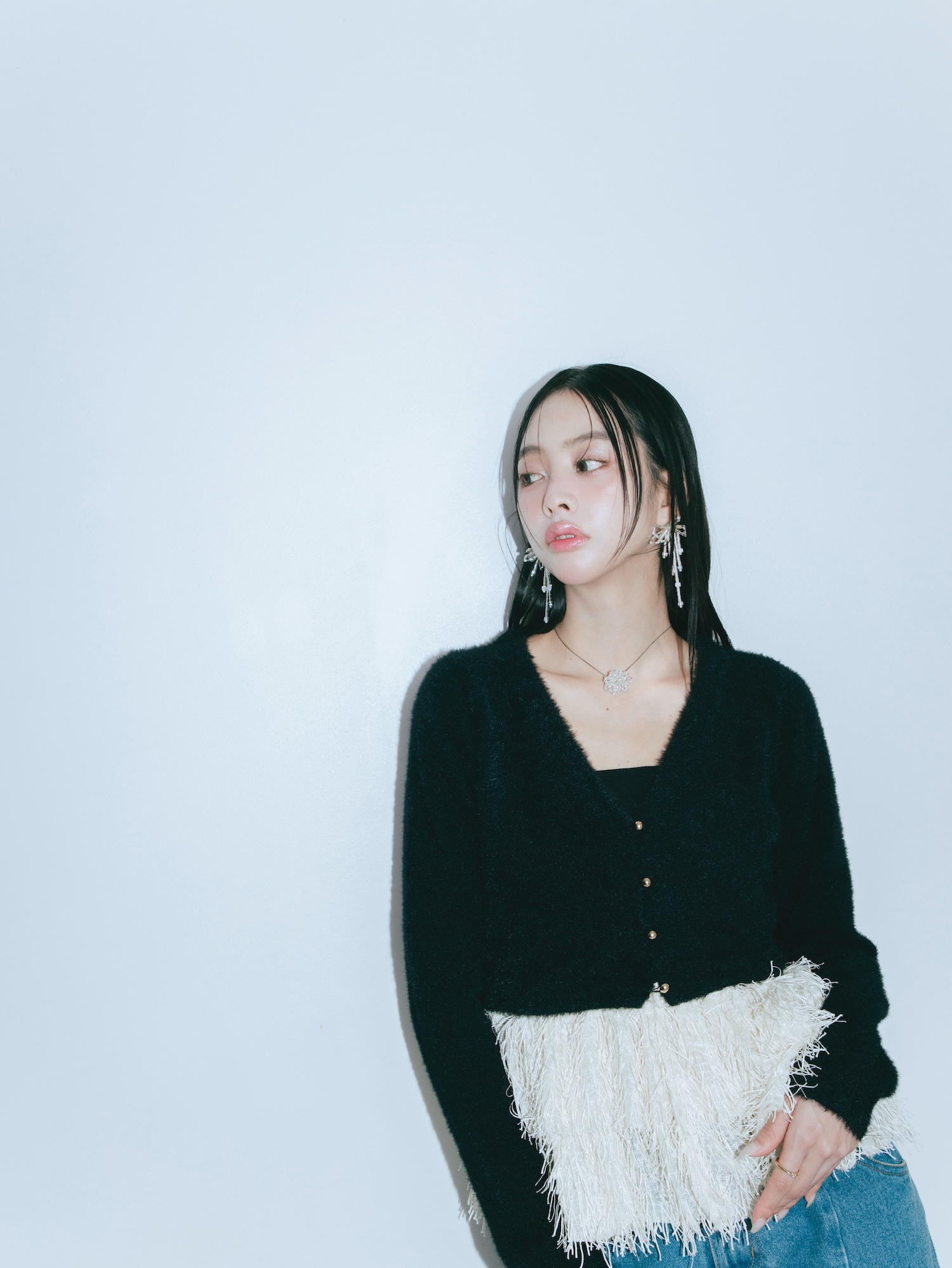 【JOUR by Crayme,】Fringe Peplum Cardigan