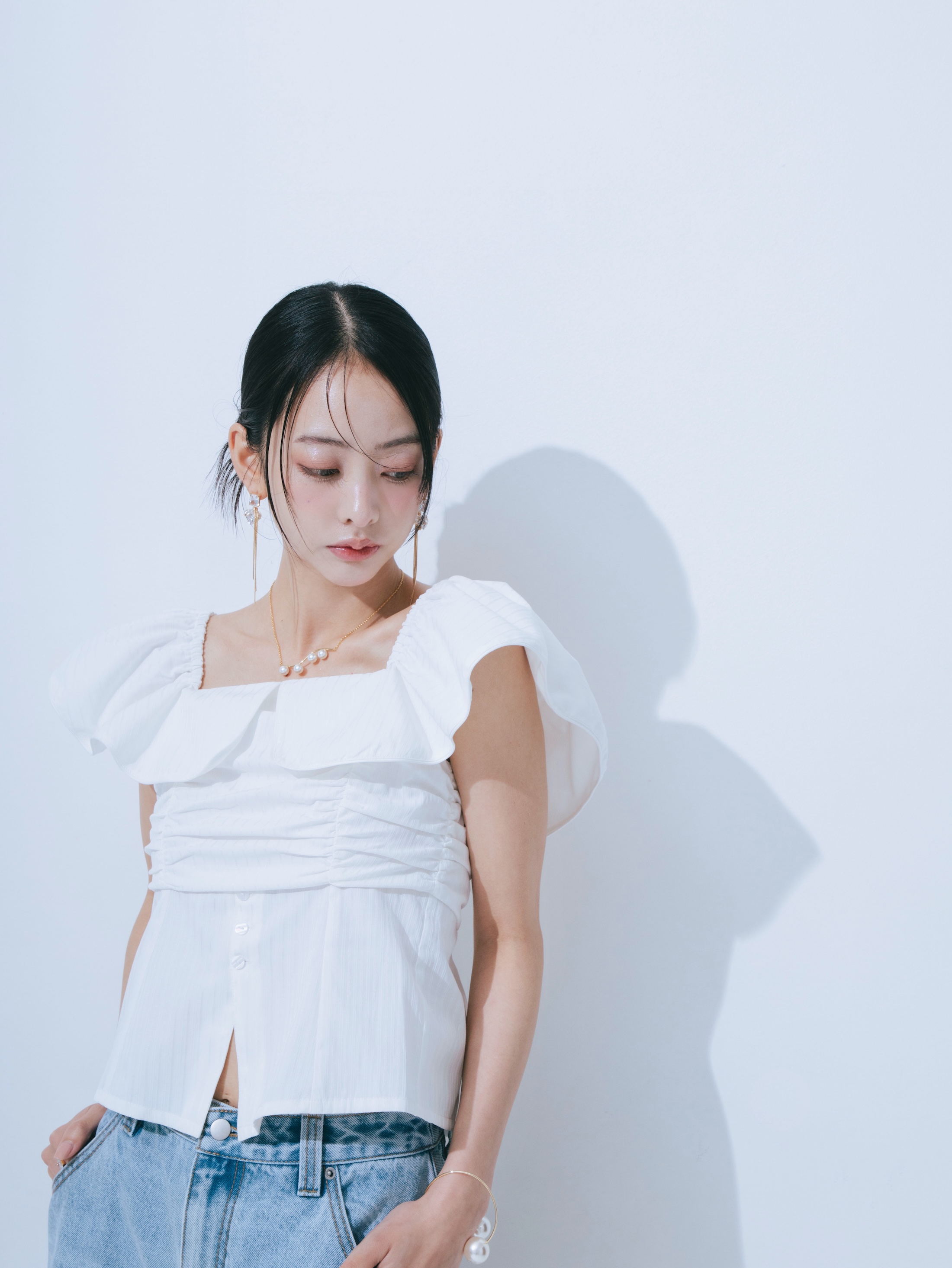【JOUR by Crayme,】2way Frill Shirt Tops