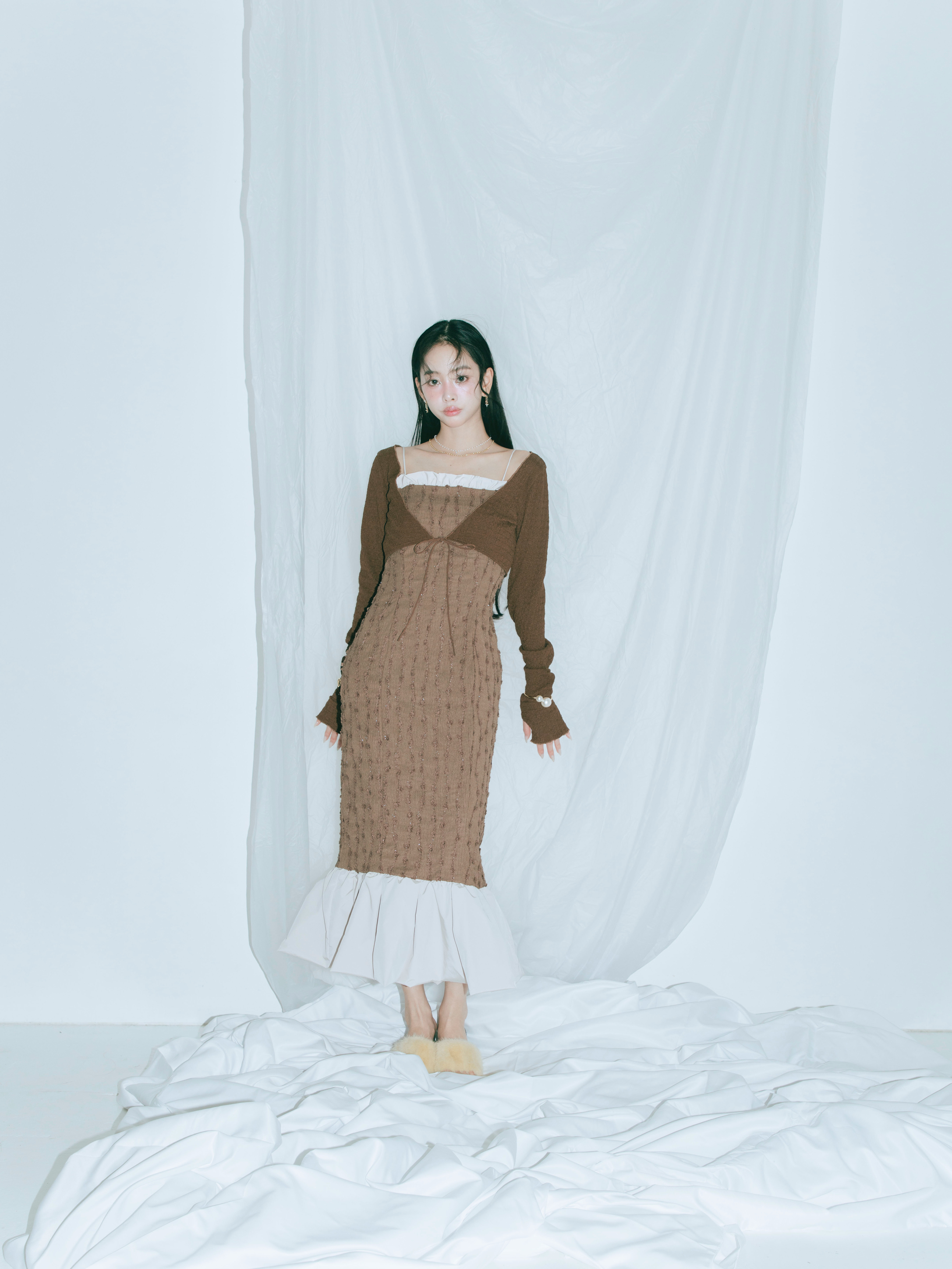 Whip Frill Fringe Dress Set