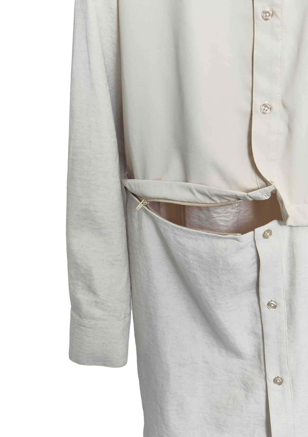 【JOUR by Crayme,】2way Slit Mix Shirt