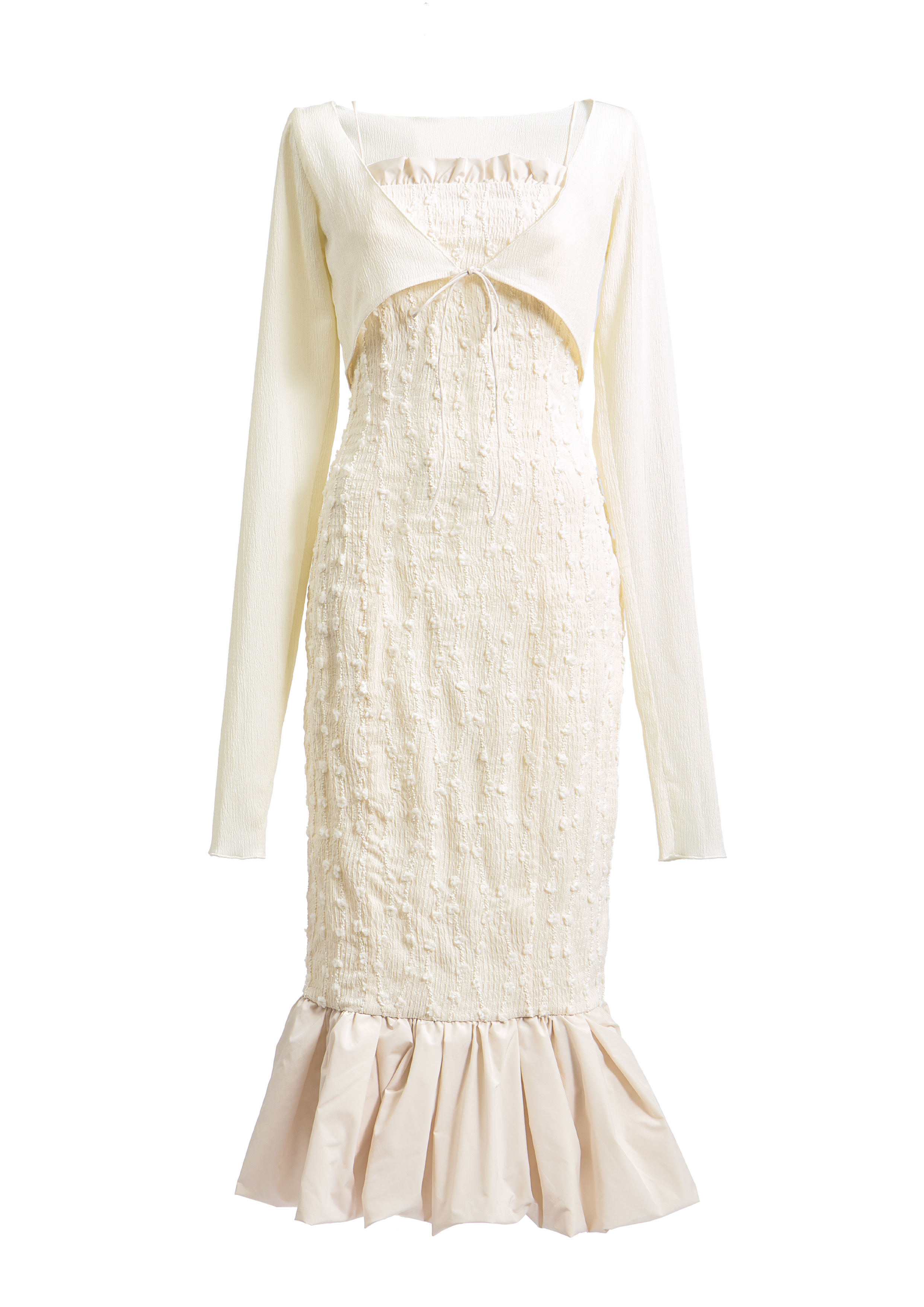 Whip Frill Fringe Dress Set