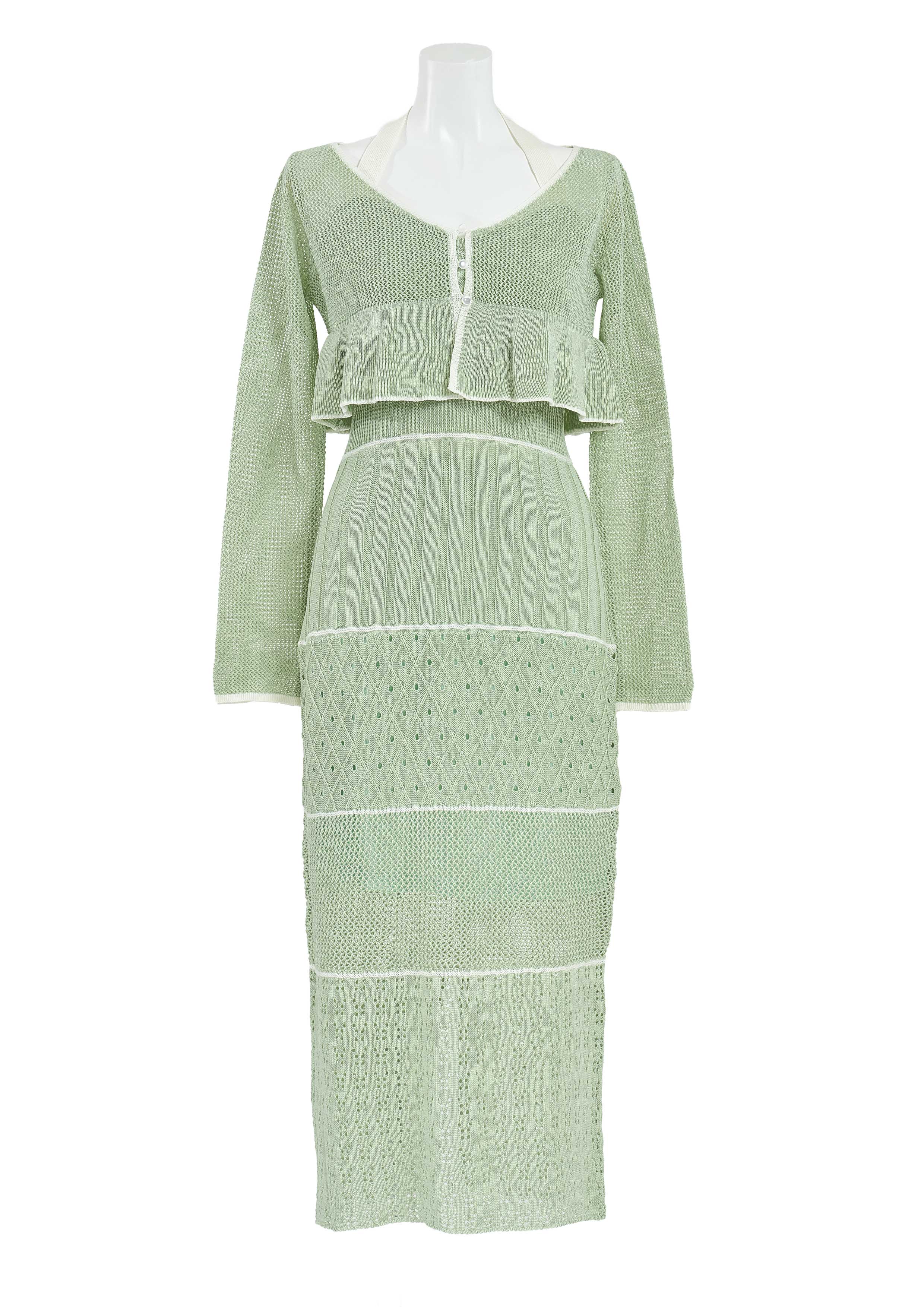 【JOUR by Crayme,】Crochet Knit Dress Set