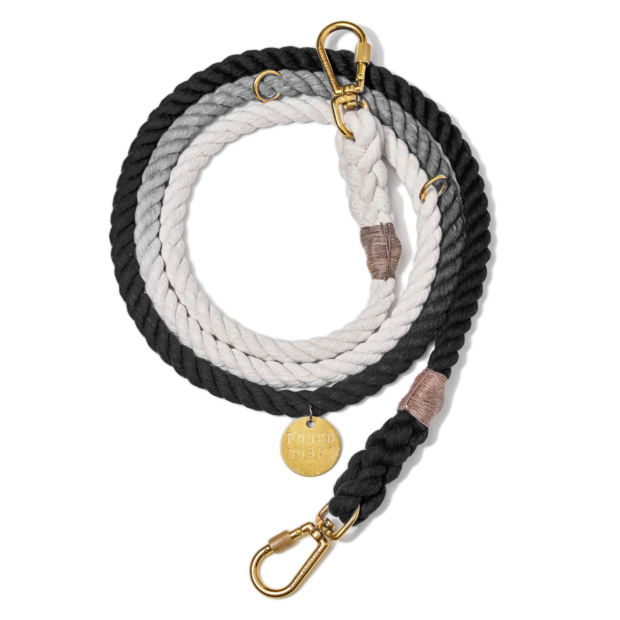 BLACK OMBRE COTTON ROPE DOG LEASHAdjustable 7ft（210㎝）L-BFB