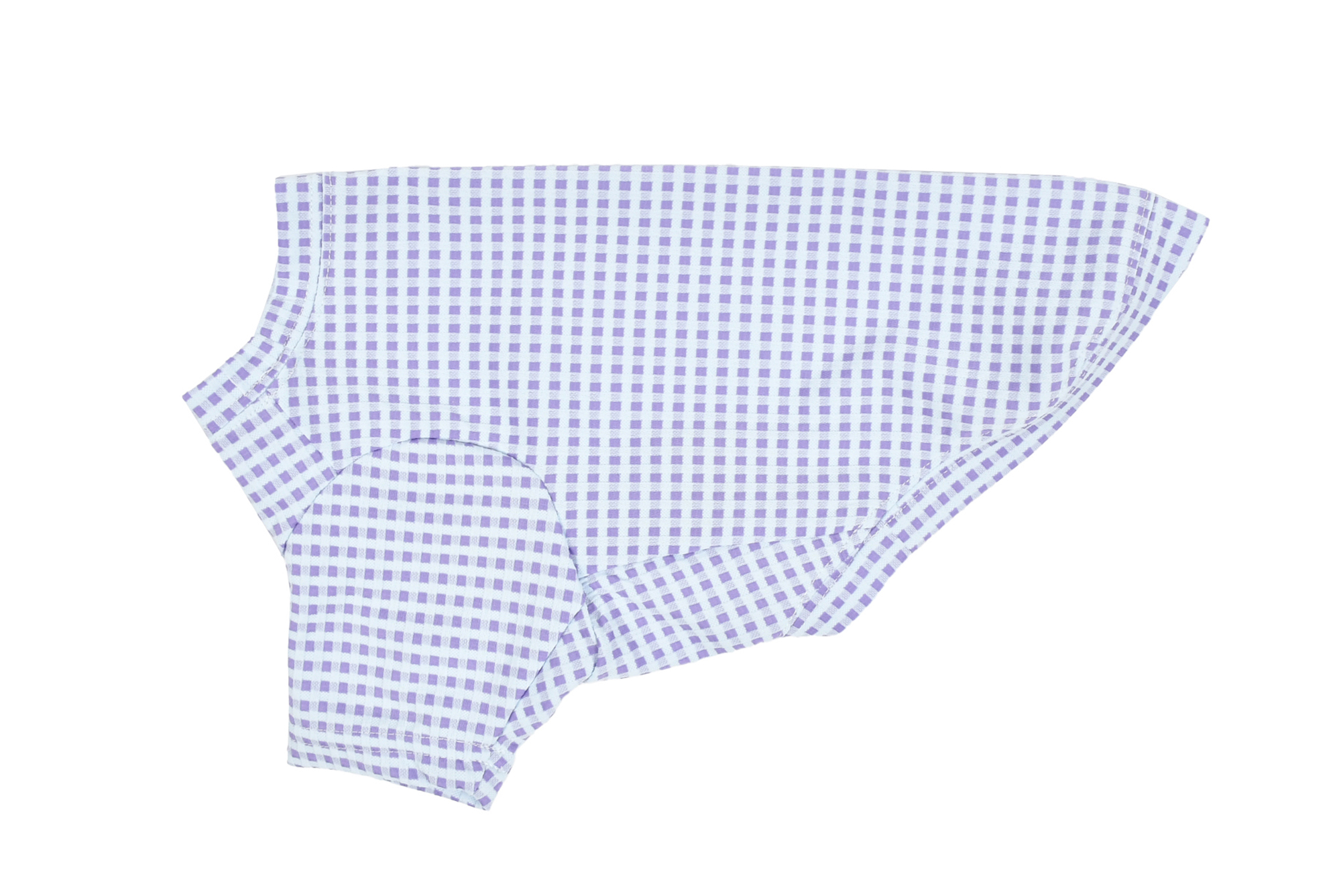 【FIRST】UPFギンガムチェックTシャツ 色: SAX/PPL, サイズ: S