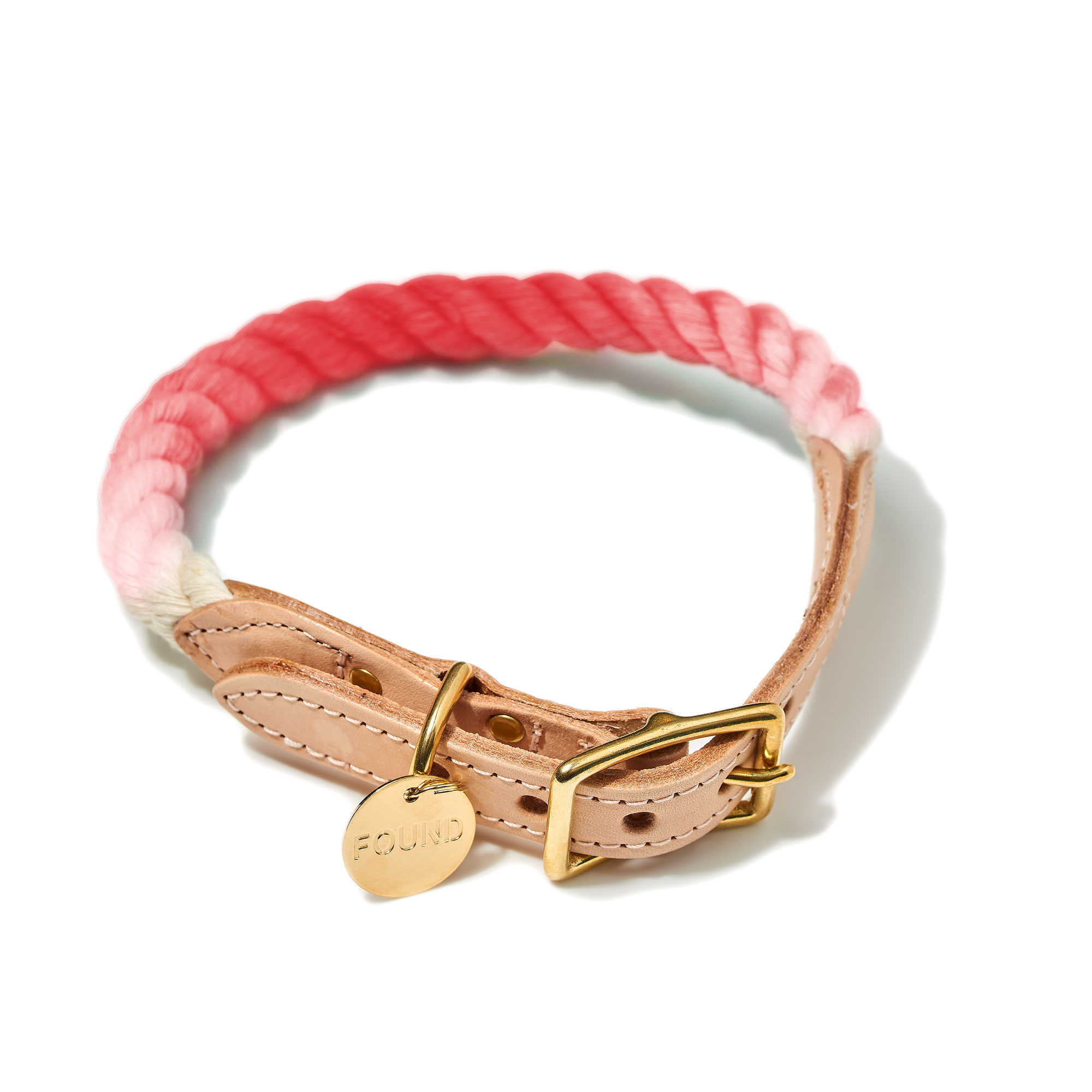 CORAL OMBRE COTTON ROPE CAT & DOG COLLARCOTTON COLLARC-CFB