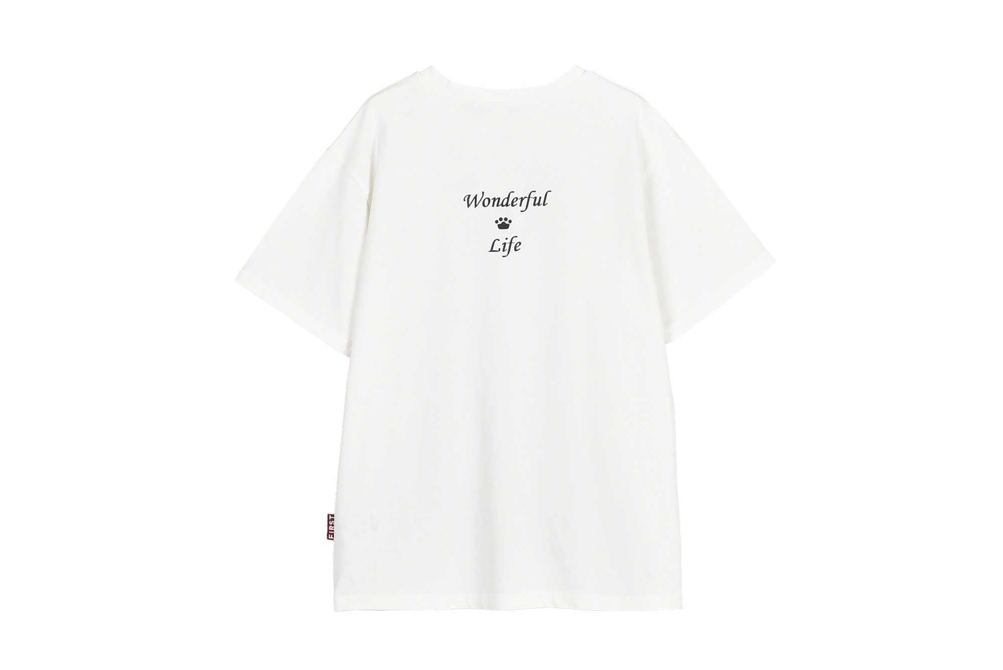 【FIRST】メッセージTシャツ　WONDERFULLIFE 色: WHITE, サイズ: S