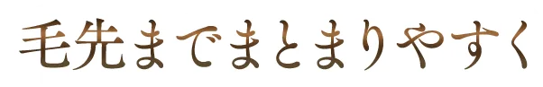 毛先までまとまりやすく