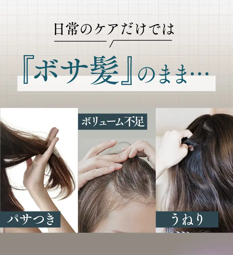 日常のケアだけでは『ボサ髪』のまま････パサつき ボリューム不足 うねり