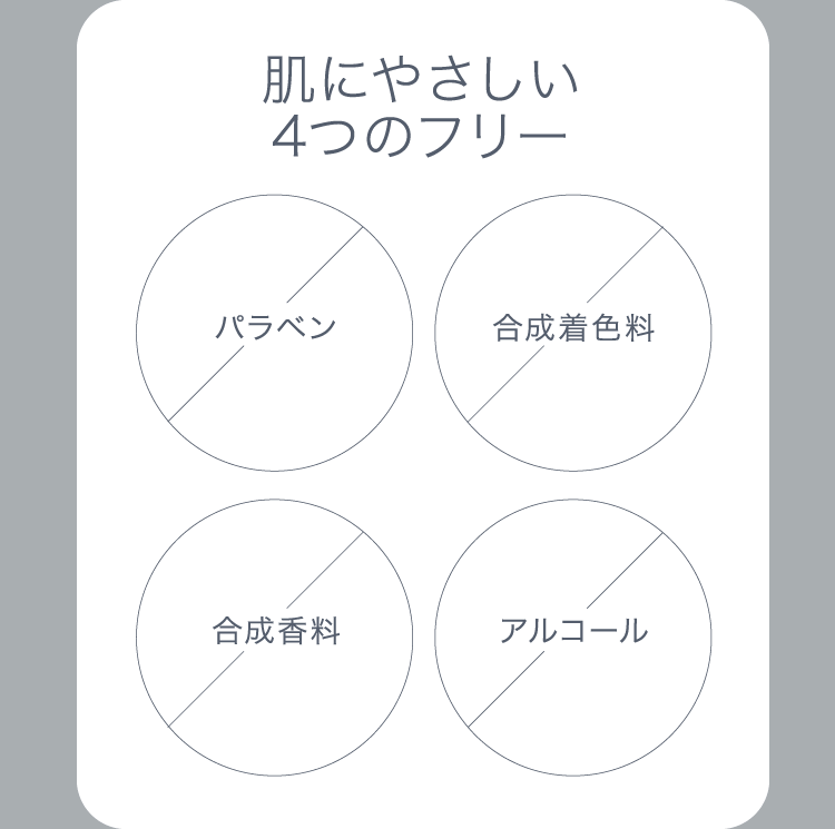 肌にやさしい4つのフリー