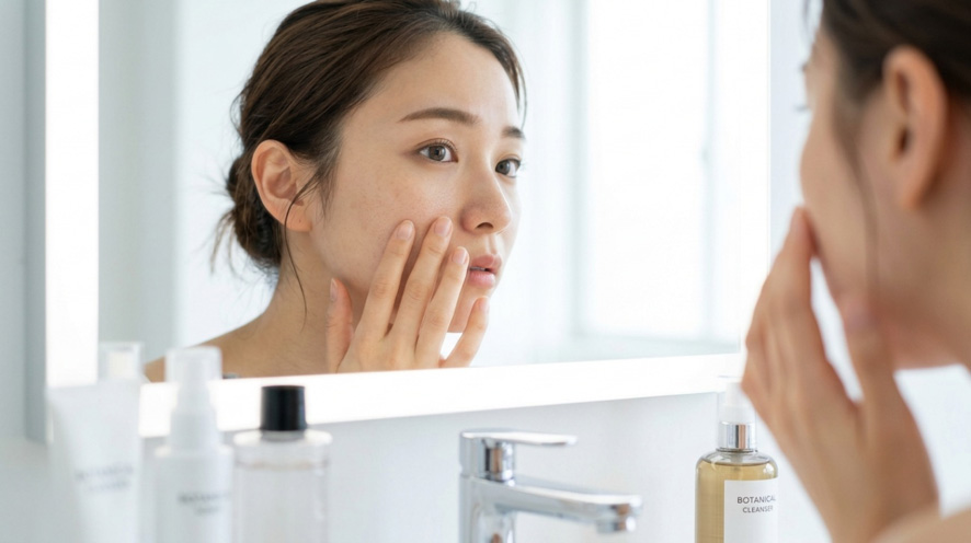 鏡を見る女性のイメージ