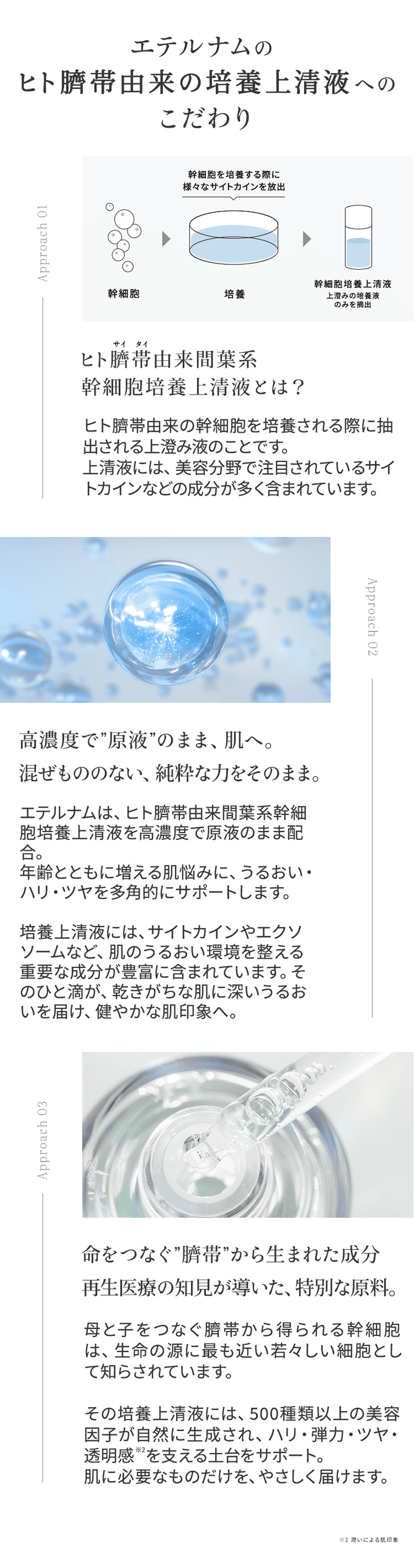 エテルナムのヒト臍帯由来の培養上清液へのこだわり