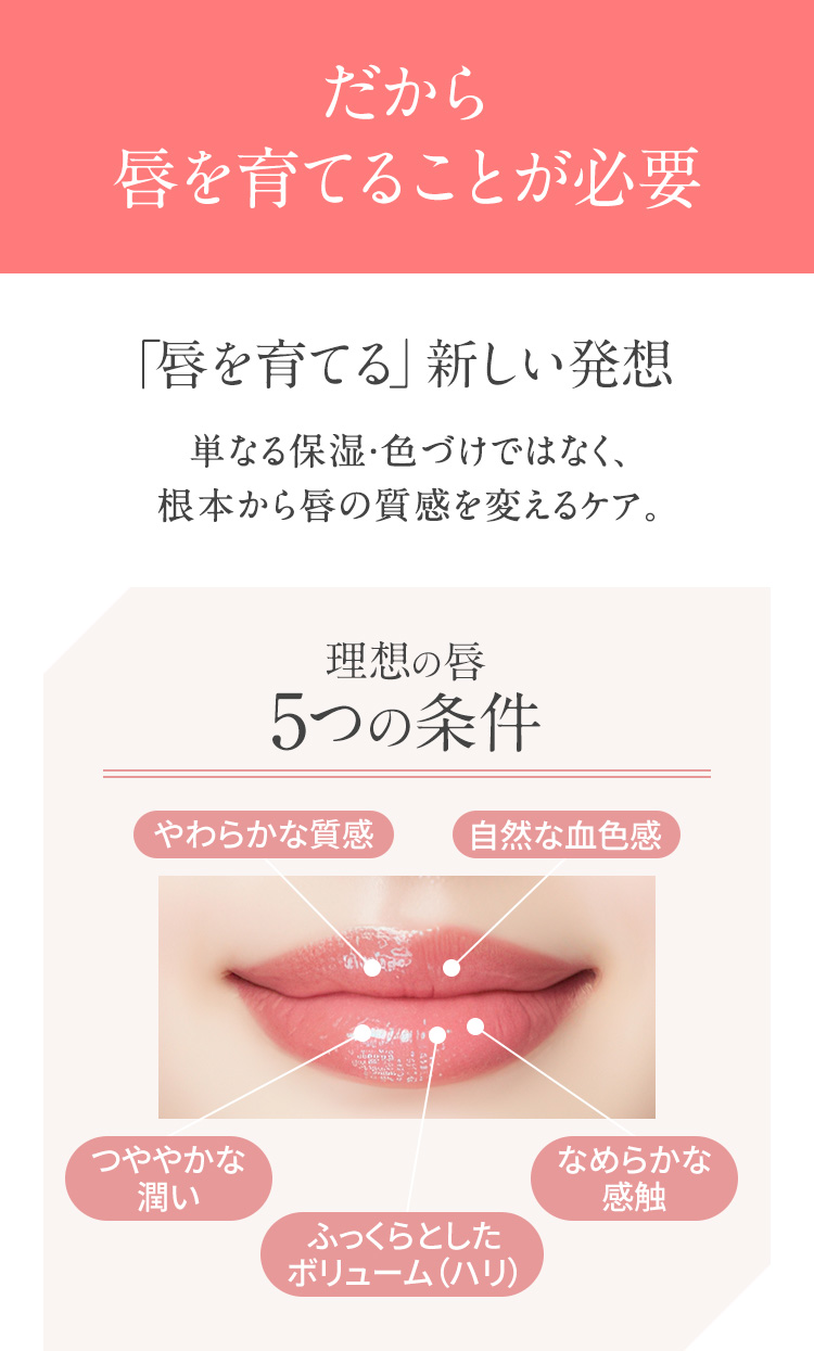だから唇を育てることが必要　「唇を育てる」新しい発想　理想の唇5つの条件
