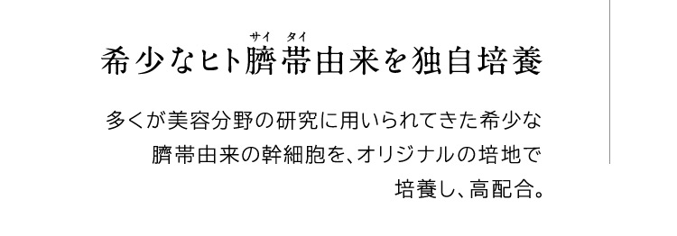 希少なヒト臍帯由来を独自培養
