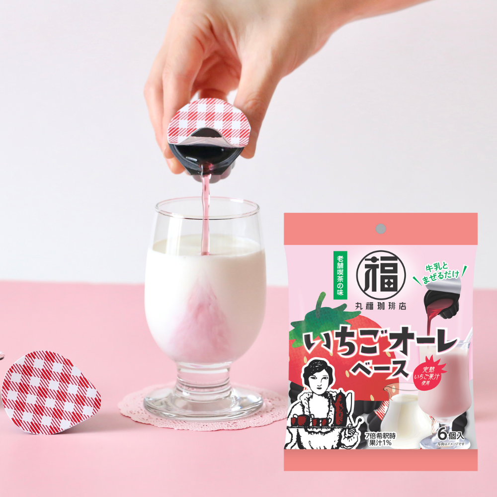 メロディアン 丸福珈琲店監修 いちごオーレベース　6個×5袋セット　いちごオレ