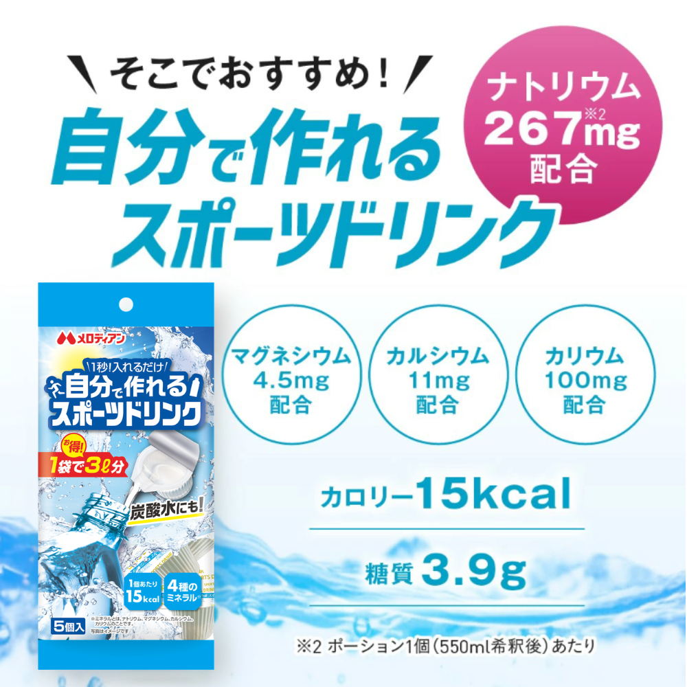 メロディアン 自分で作れるスポーツドリンク 5個×5袋セット お試し