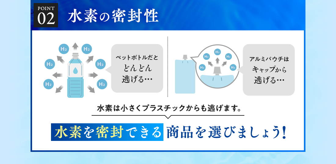 水素の密封性