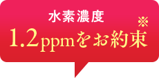 水素濃度 1.2ppmをお約束