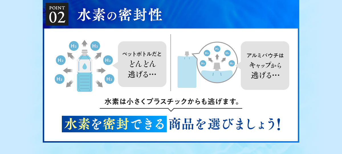 水素の密封性