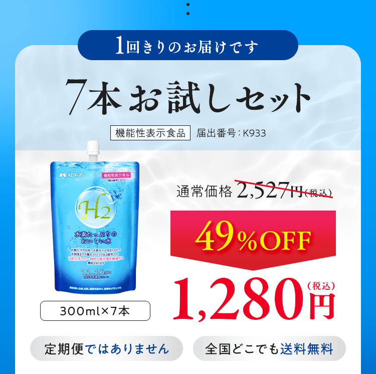 機能性表示食品]水素たっぷりのおいしい水