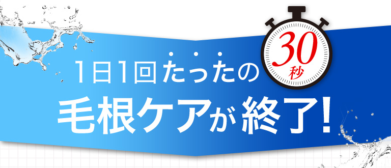 1日1回たったの毛根ケアが終了！