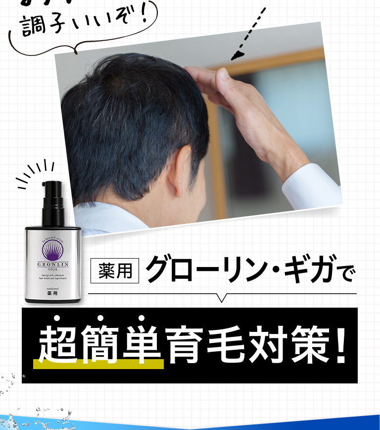 グローリンギガで超簡単育毛対策！