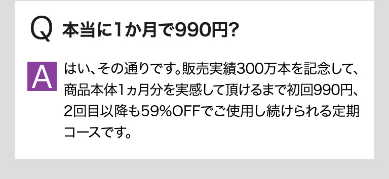 本当に1か月で990円(税込)?