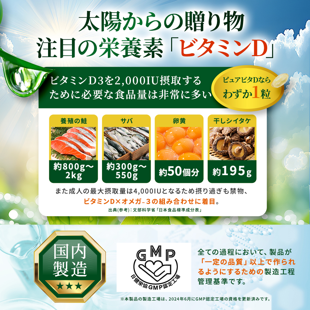 PUREVITA D2000IU × オメガ3