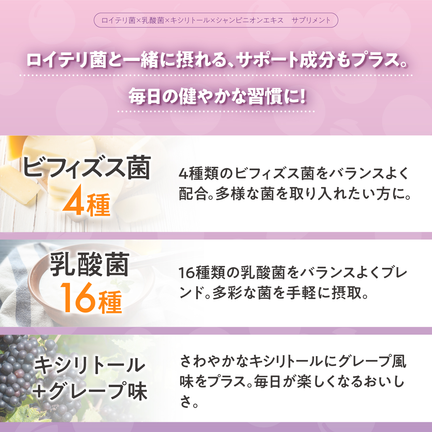 BIFIRALロイテリ菌 グレープ味